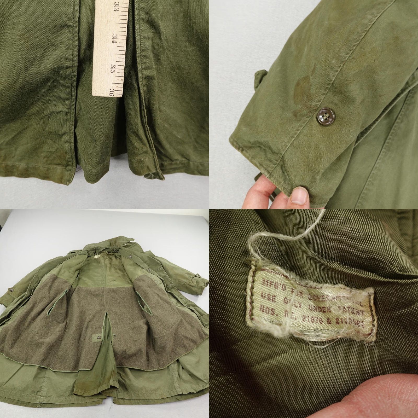 Vintage VINTAGE US Army Overcoat Jacket Medium Cotton Wool Liner 1950s Korean War Men Size US M / EU 48-50 / 2 - 8 Thumbnail