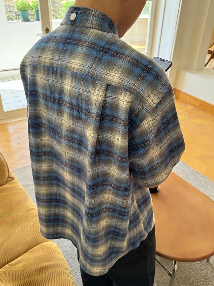 Japanese Brand × Vintage Flannel blue plaid men's plaid shirt y2k Size US M / EU 48-50 / 2 - 5 Thumbnail