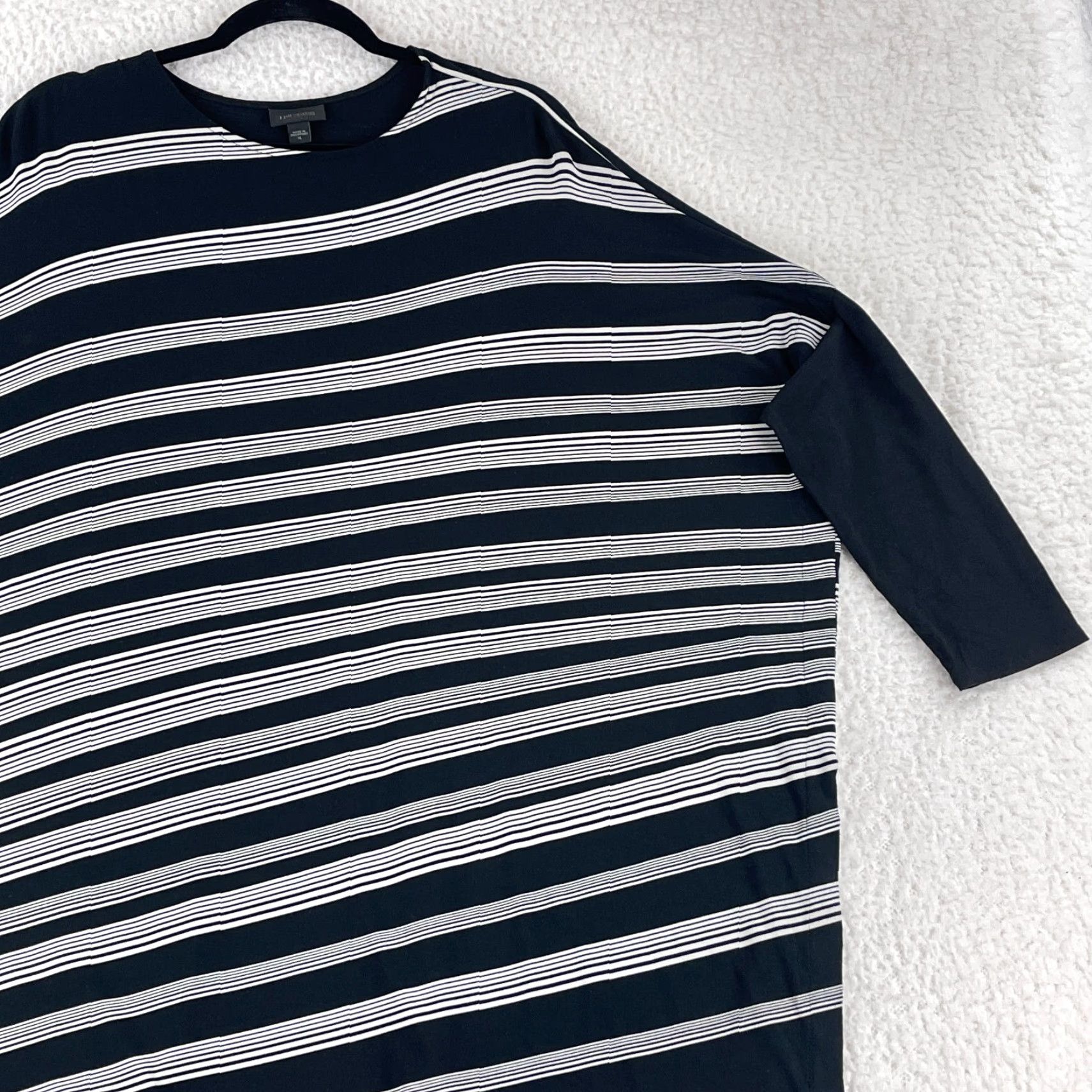 J. Jill J. Jill Shirt Womens XL Black White Striped Pullover Tunic Stretch Casual Size XL / US 12-14 / IT 48-50 - 3 Thumbnail