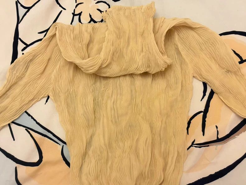 Issey Miyake Issey Miyake size:2 A light yellow wicker high-necked top Size S / US 4 / IT 40 - 3 Thumbnail