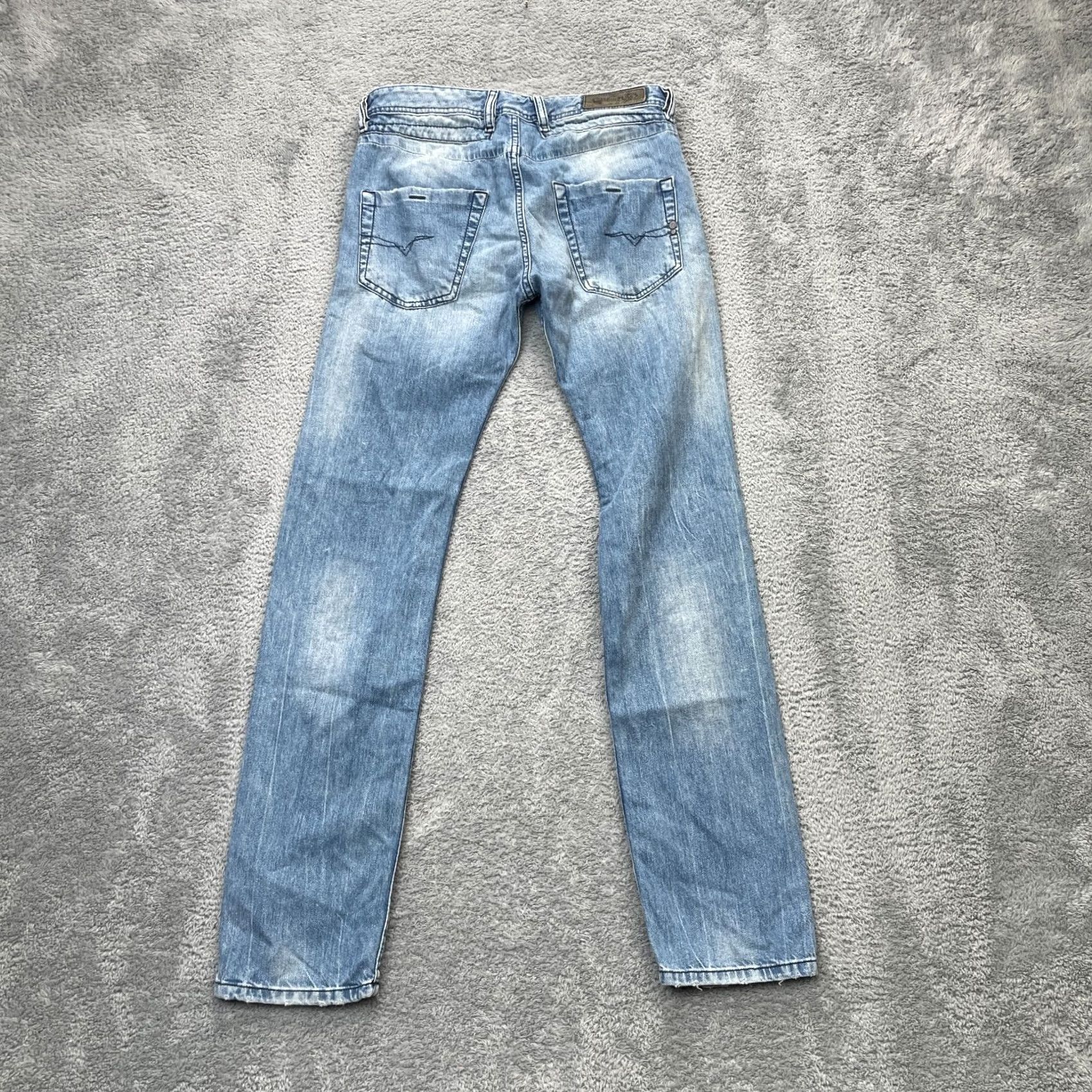 Diesel Diesel Jeans Mens 27x32 Blue Belther Regular Slim Tapered Denim 5-Pocket City Casual Mens Jeans Blue Size US 27 - 2 Thumbnail
