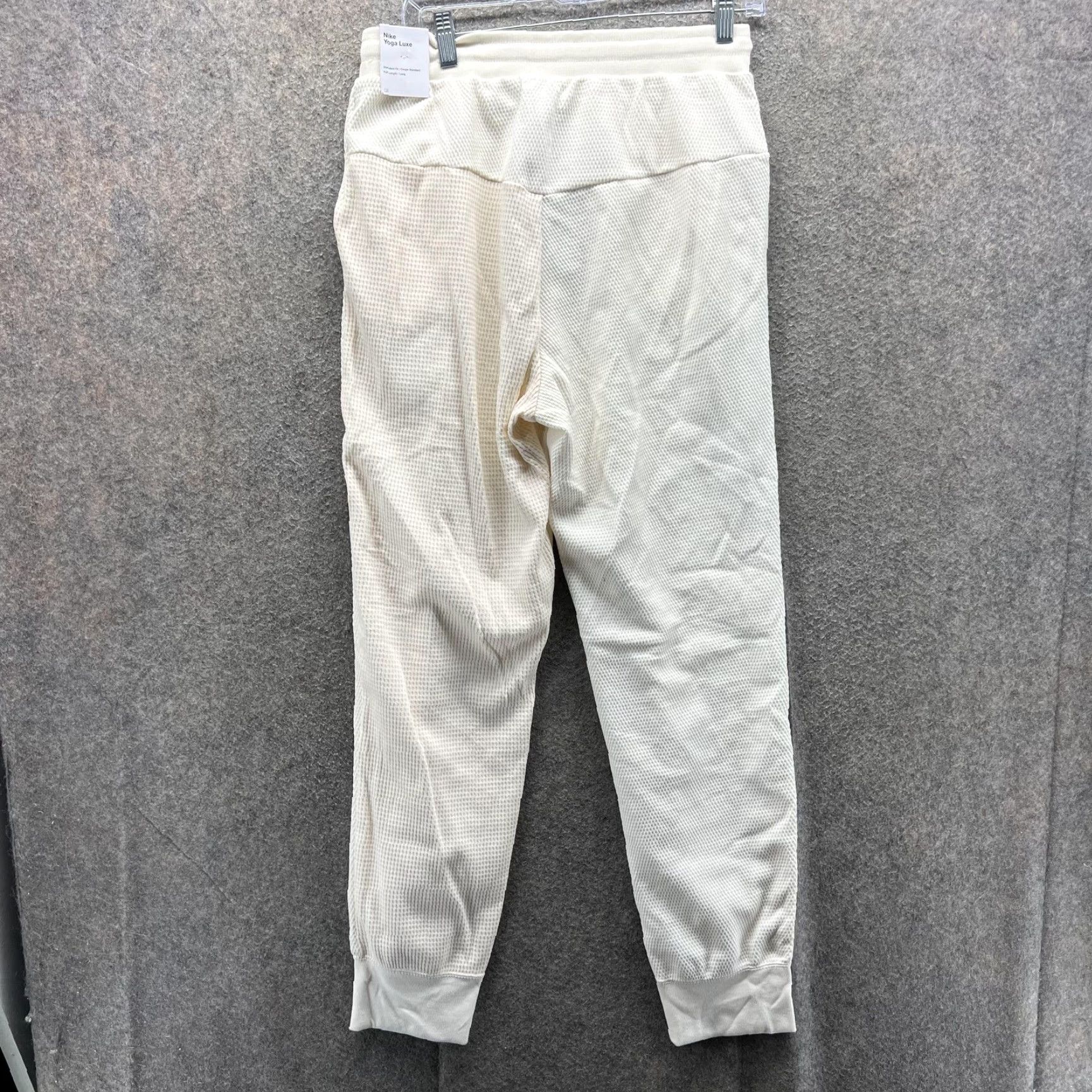Nike Nike Yoga Luxe Jogger Pants Womens M White Dri-FIT Waffle Knit Pockets Adjustable Waist Tight Tapered Athleisure Shoes? Size 32" / US 10 / IT 46 - 2 Thumbnail