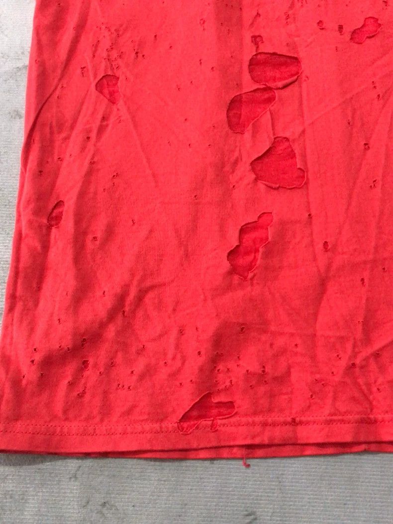Givenchy Givenchy Ripped Short Sleeve T-Shirt Red Big Destruction Size US XS / EU 42 / 0 - 6 Thumbnail
