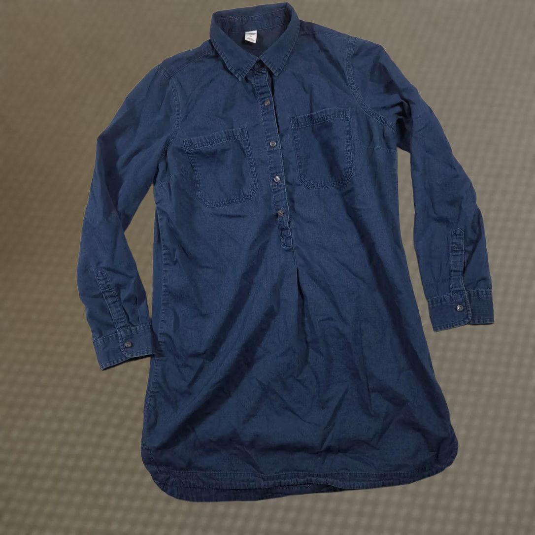 Old Navy Old Navy Shirt Dress Womens M Blue Long Sleeve Chambray Pockets Collared Size M / US 6-8 / IT 42-44 - 1 Thumbnail