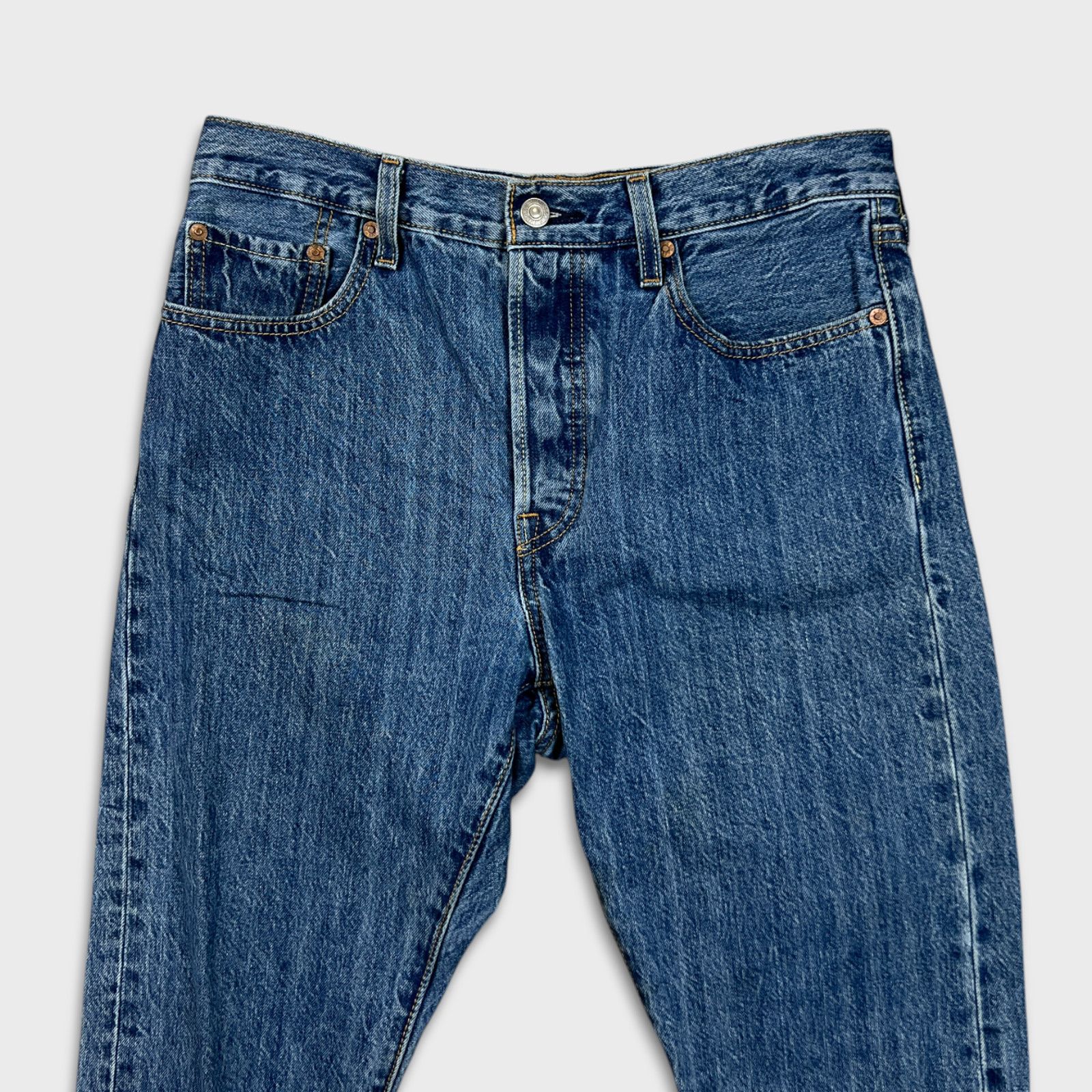Levi's × Vintage Levi's 501 S Jeans 29x32 Blue Premium Button Fly Denim Pants Size US 29 - 2 Thumbnail