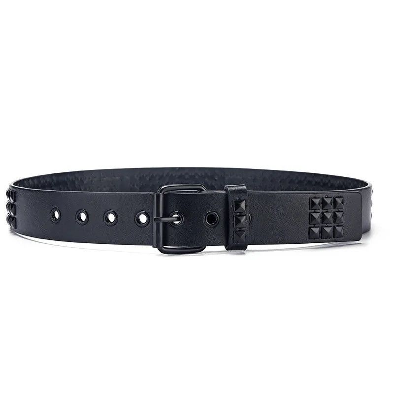 Leather All Black Leather Rivet Belt Size ONE SIZE - 4 Thumbnail