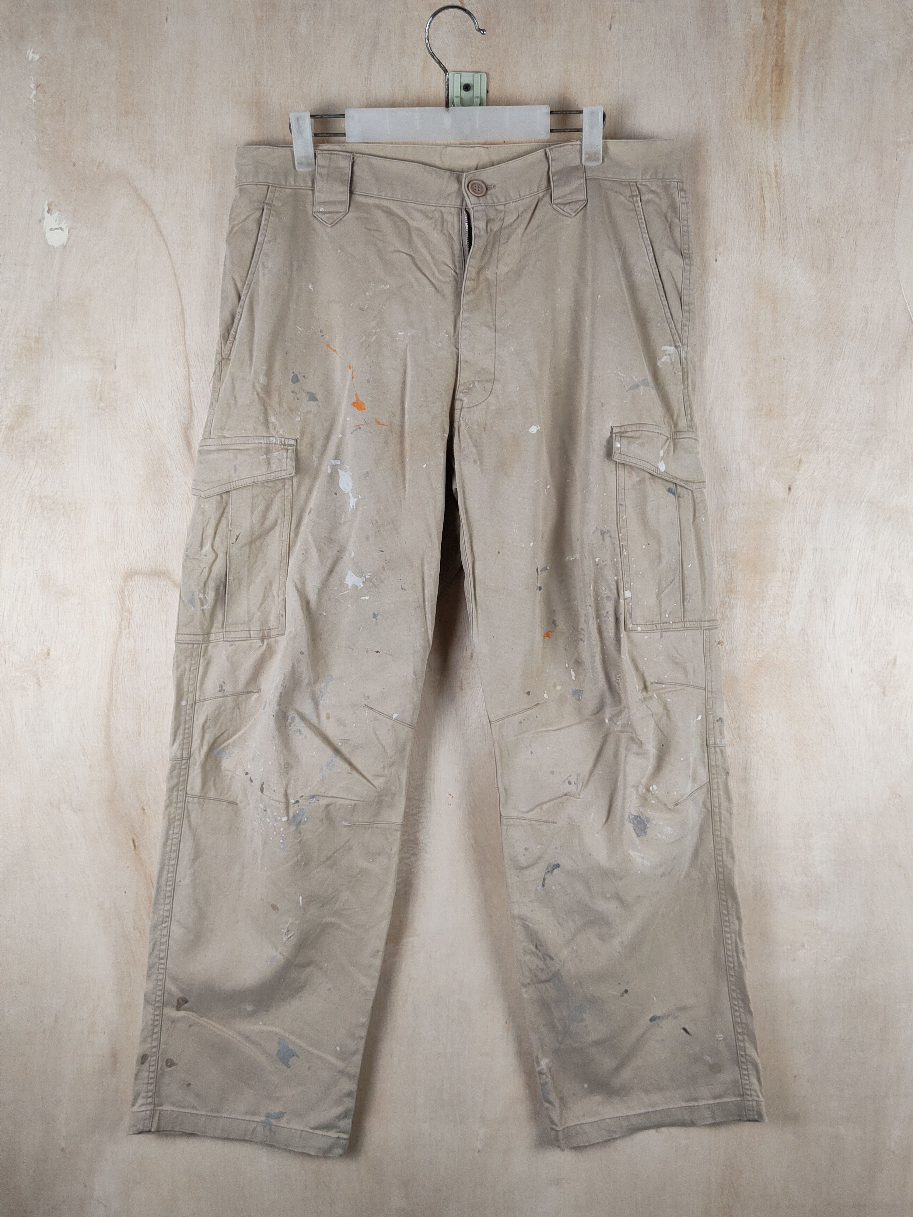 image of Vintage Beige Multipocket Casual Pants S2506, Men's (Size 36)