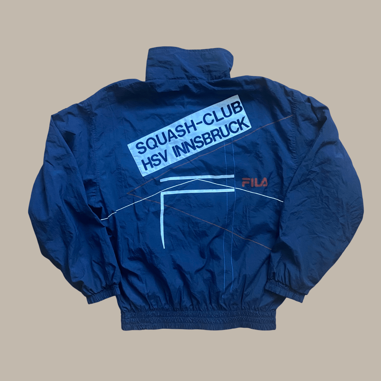 Fila Vintage Fila Windbreaker Bomber made in Italy Navy Nylon Size US M / EU 48-50 / 2 - 2 Thumbnail