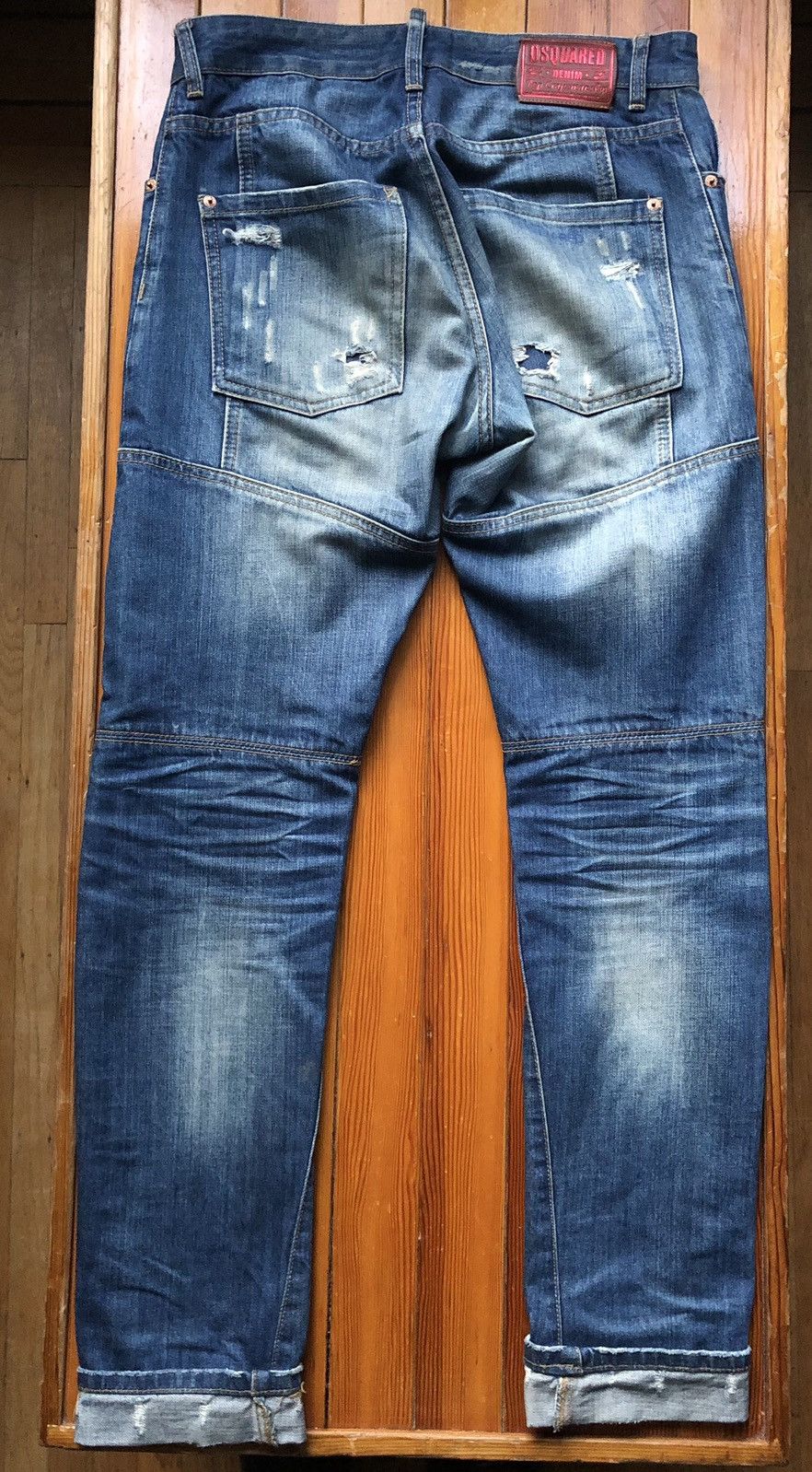 Dsquared2 DSQUARED2 Crazy Distressed Anchor Biker Jeans Size US 31 - 13 Thumbnail