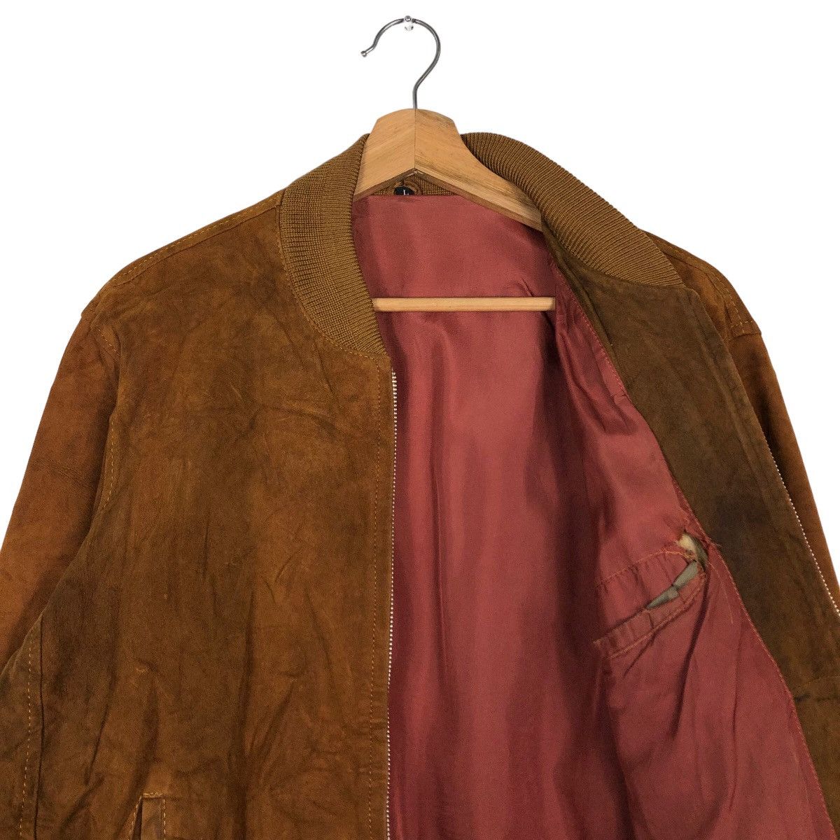 Japanese Brand 🔥Vintage Bomber Jacket Genuine Suede Leather Issey Miyake Size US L / EU 52-54 / 3 - 12 Thumbnail