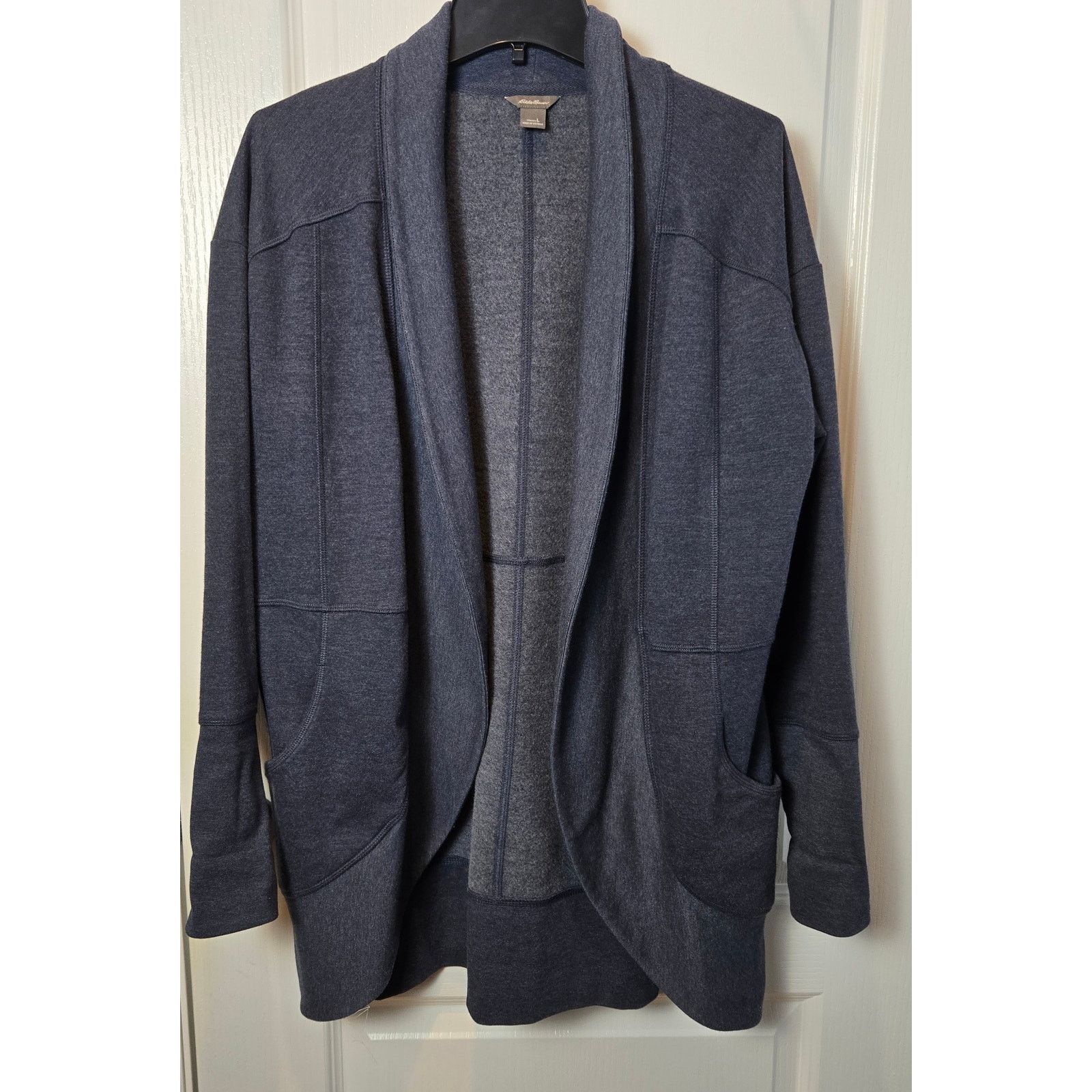 Eddie Bauer Eddie Bauer Camp Fleece Wrap Cardigan sz L blue Size L / US 10 / IT 46 - 1 Thumbnail