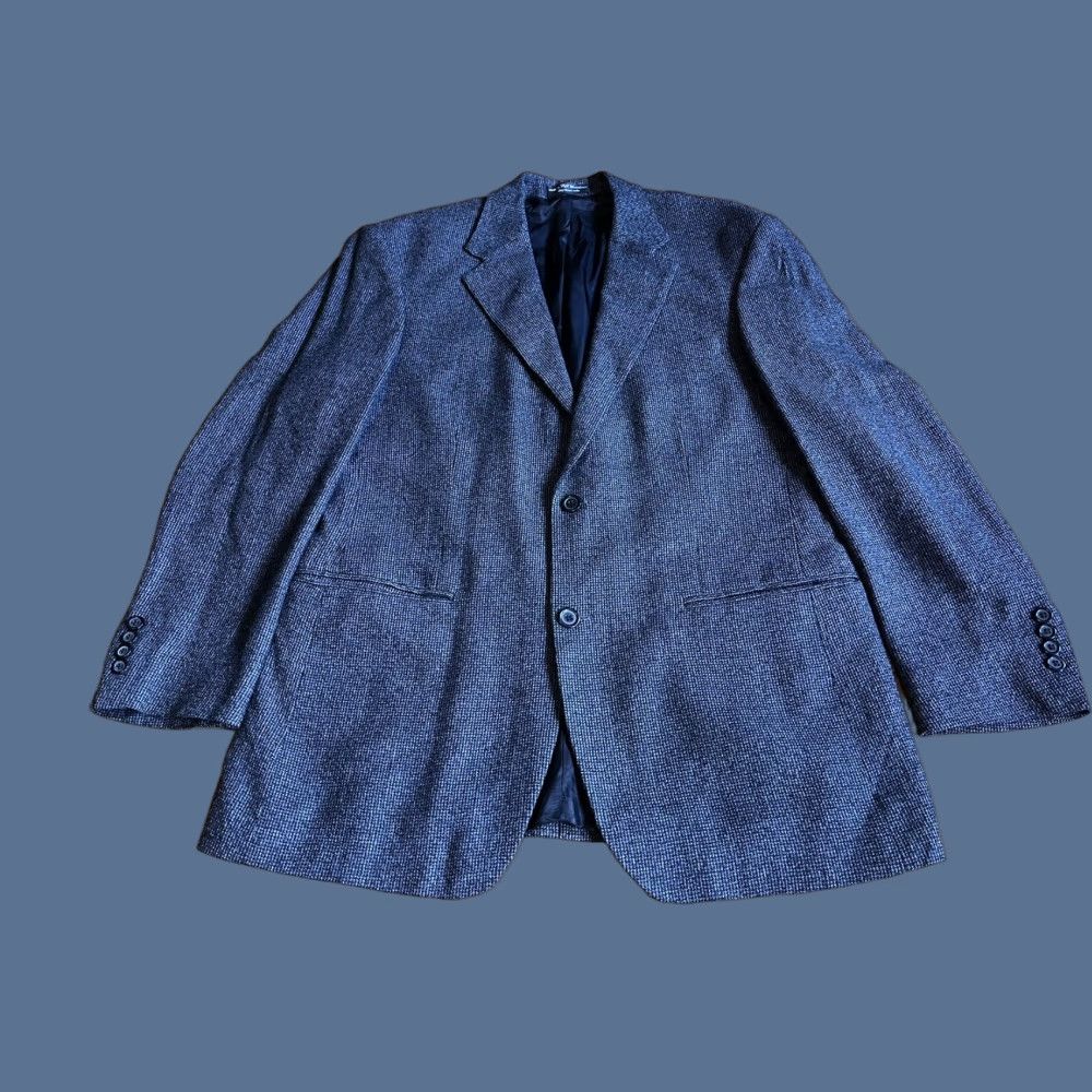 Vintage Gianfranco Ruffini Blazer Men’s 42R Black Houndstooth Wool Notch Lapel Single-Breasted Vintage? No Insufficient. Size 42R - 1 Thumbnail