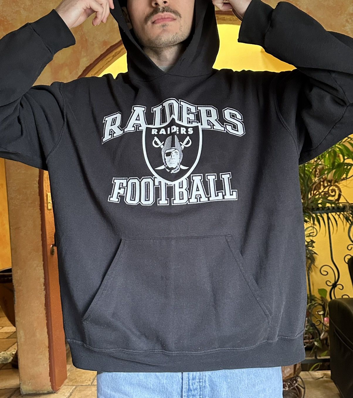 Vintage 📌 vintage Oakland Raiders pullover hoodie xl NFL Size US XL / EU 56 / 4 - 3 Thumbnail