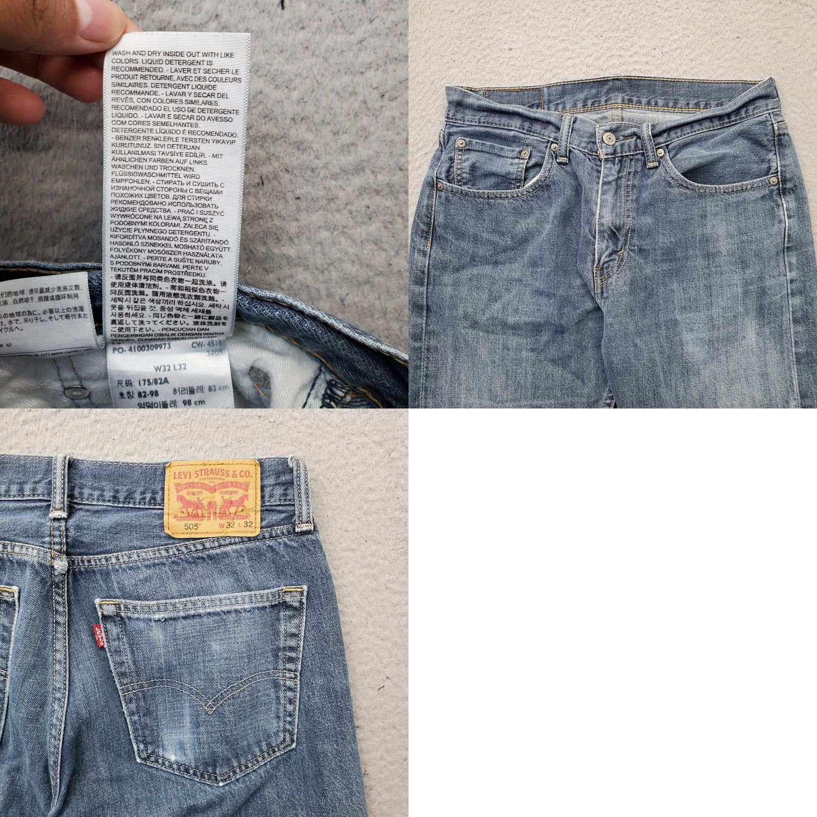 Levi's Levi's 505 Jeans Mens Size 32 Levi's Denim Straight Regular Fit Blue 5-Pocket Stretch Regular Mens Jeans Size US 32 / EU 48 - 8 Thumbnail