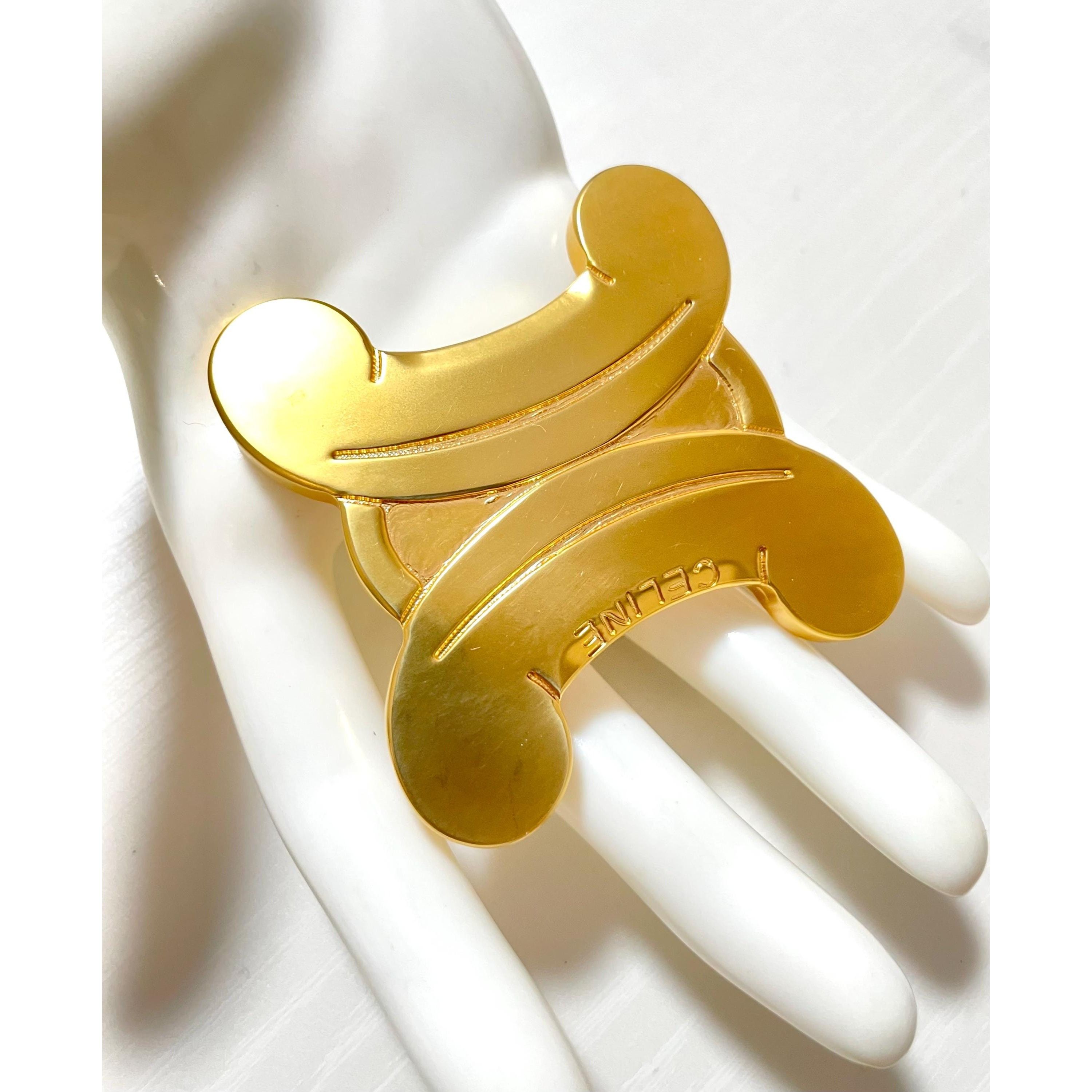 Celine Vintage Celine extra big golden triomphe brooch. Size ONE SIZE - 4 Thumbnail