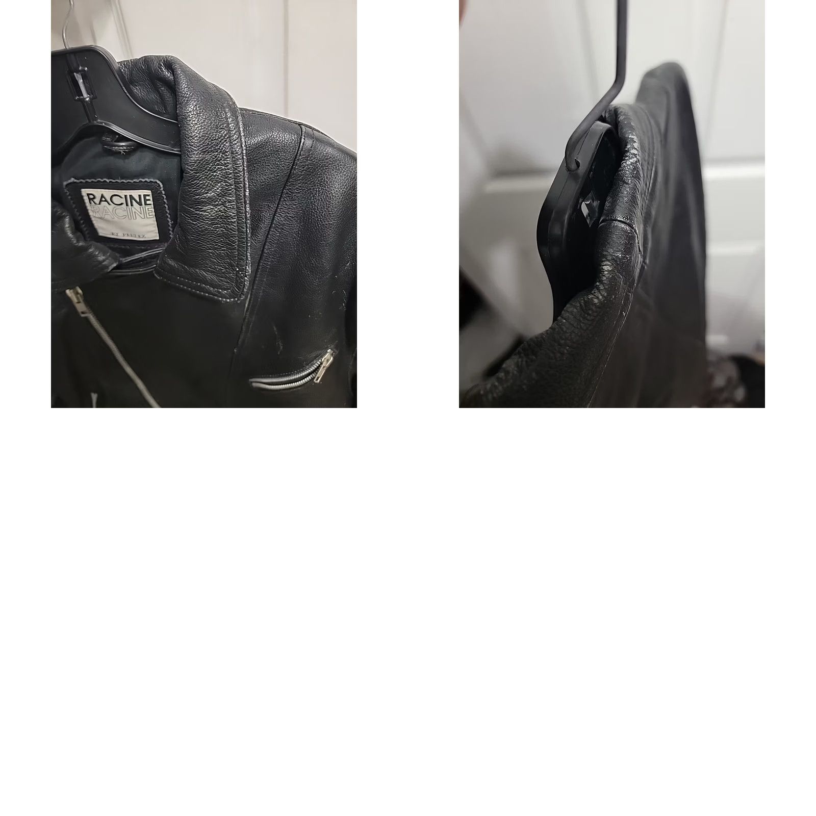 Vintage VINTAGE Racine by Peltex Leather Moto Jacket Mens M Black Distressed Leather 20 Chest 24.5 Length Size US M / EU 48-50 / 2 - 9 Thumbnail