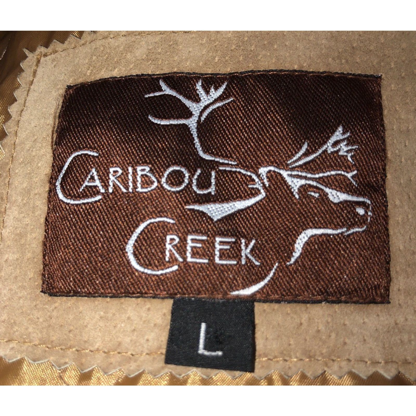 Vintage Caribou Creek Jacket Beige Leather Quilt Lined Button Front Size L Mens Size US L / EU 52-54 / 3 - 5 Thumbnail