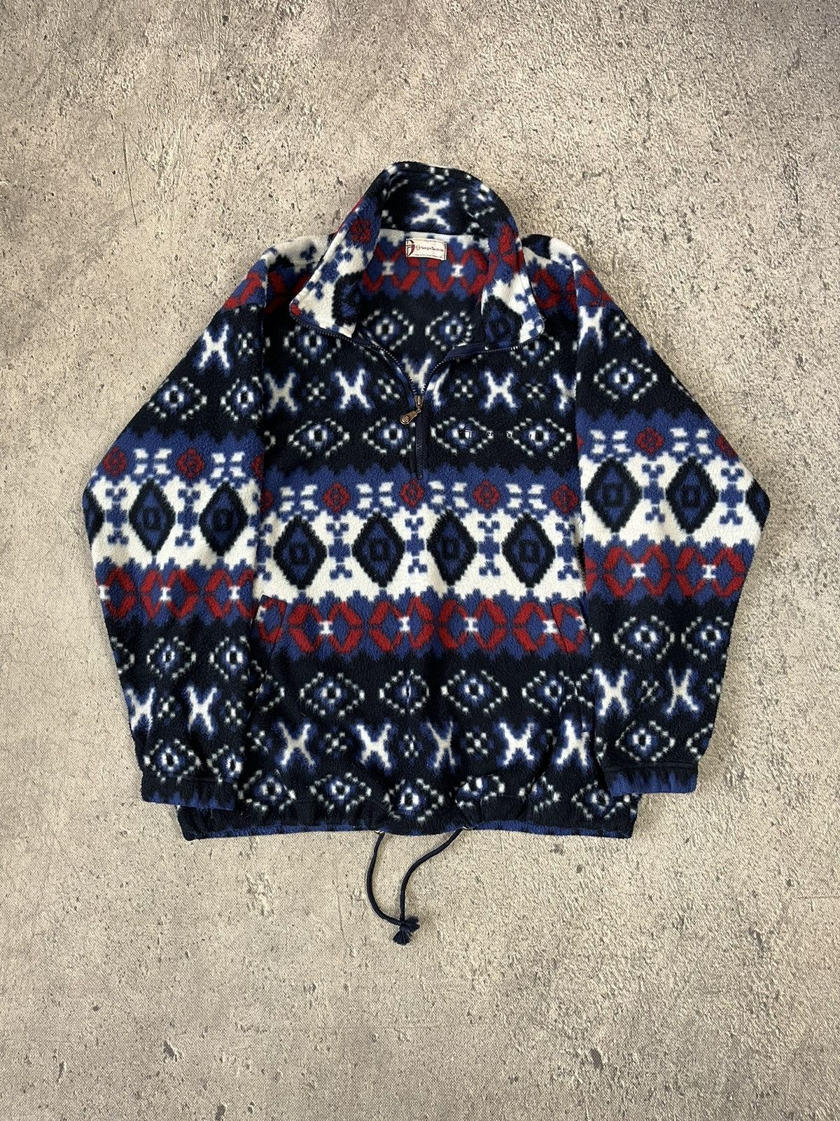 Sergio Tacchini × Vintage Sergio Tacchini Multicolour Fleece Sweater Size US L / EU 52-54 / 3 - 1 Thumbnail