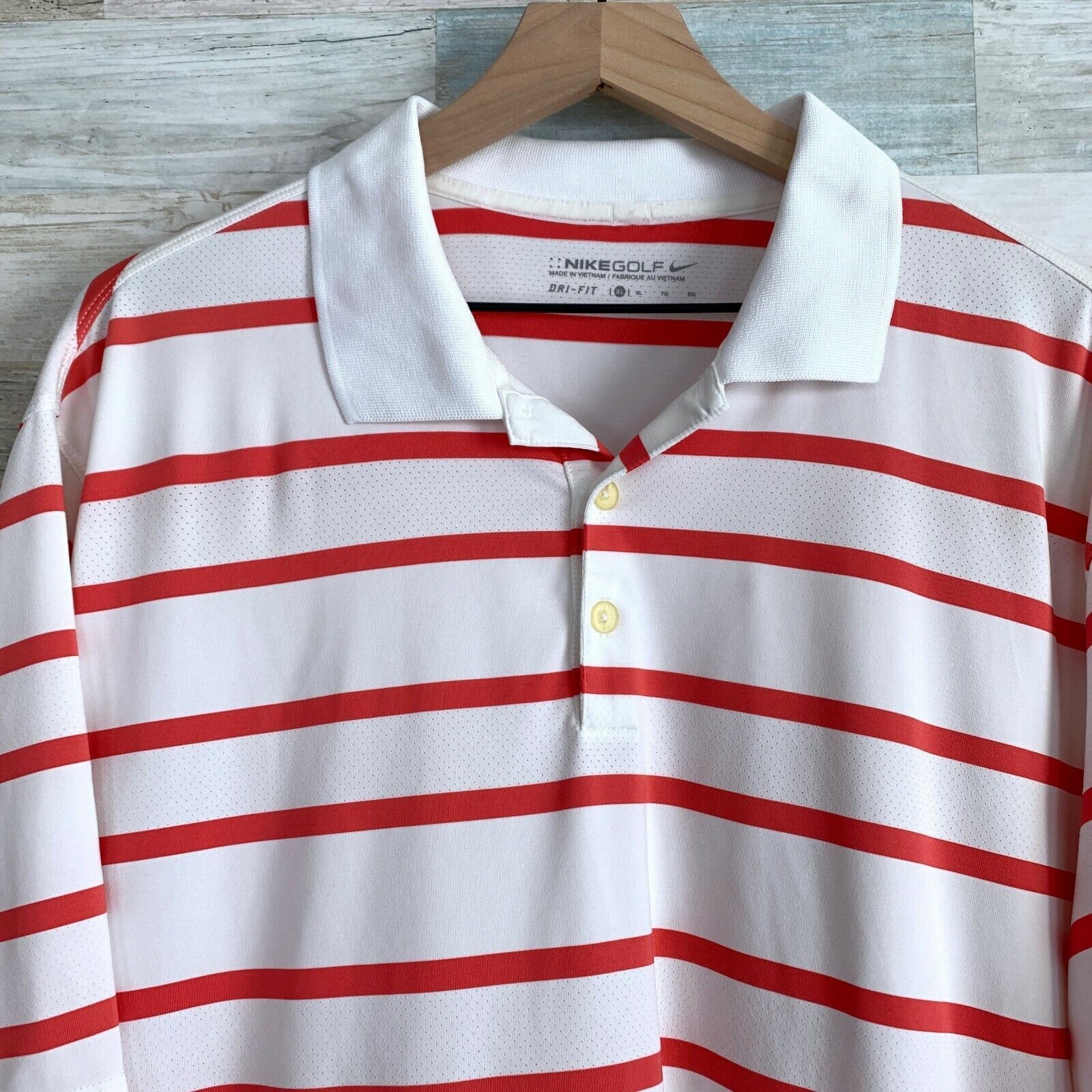 Nike Nike Golf UV Ultra Bold Stripe Polo Shirt White Pink Mens XL Size US XL / EU 56 / 4 - 3 Thumbnail