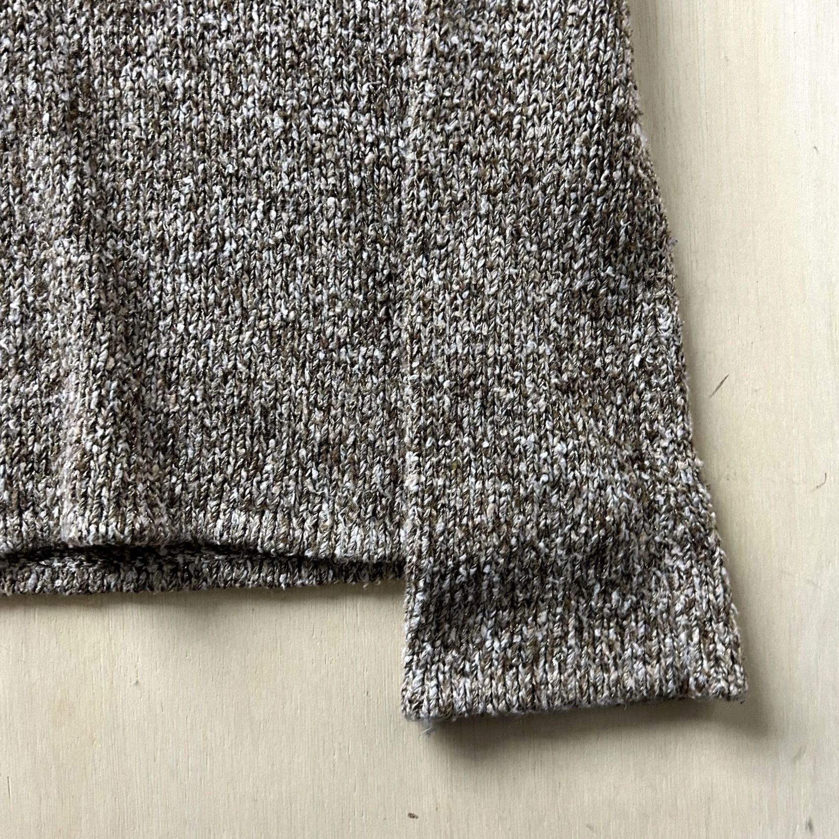 Vintage SO Sweater Womens L Brown V-Neck Boucle Knit Long Sleeve Textured Top Casual Pullover L/G size Size L / US 10 / IT 46 - 2 Thumbnail