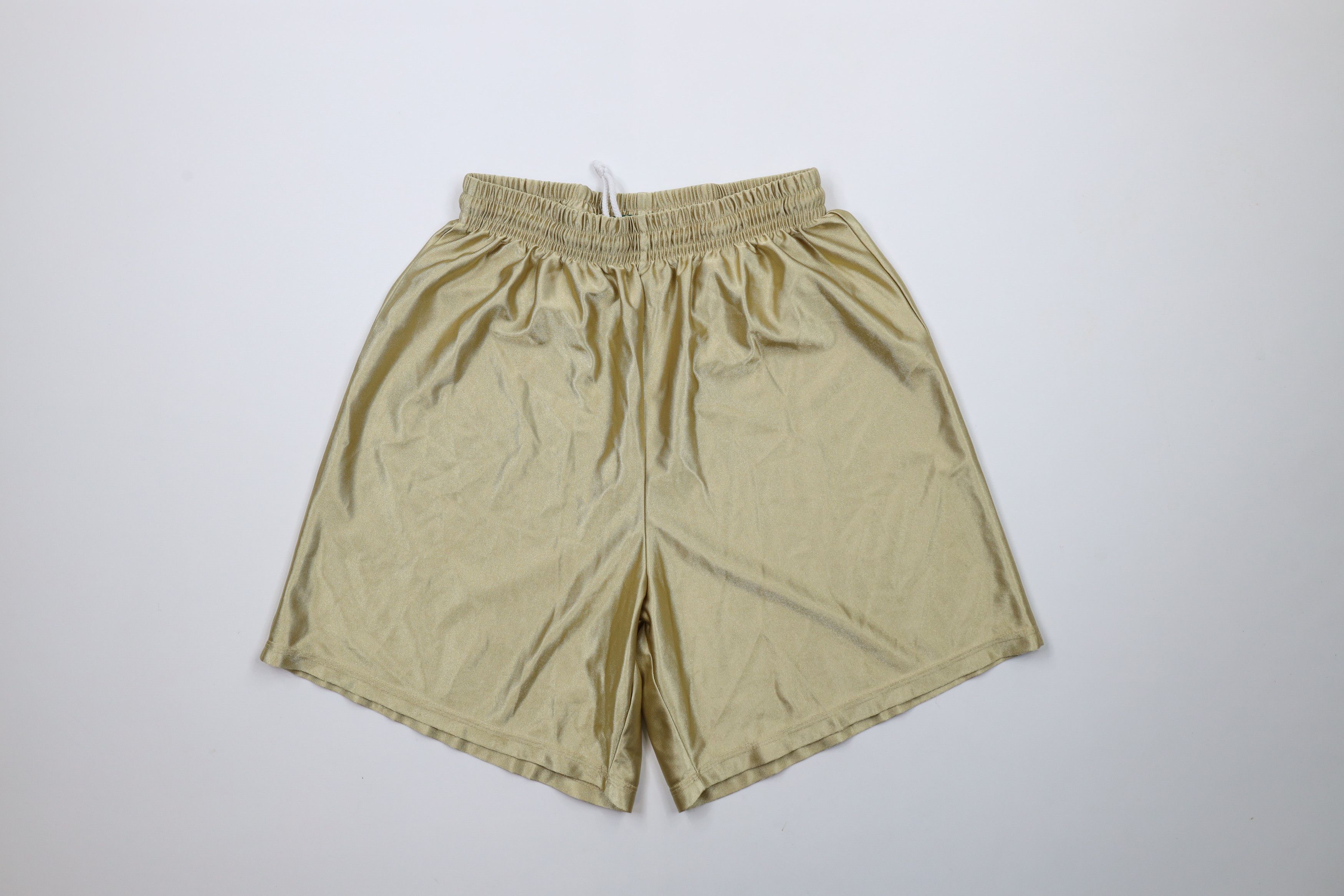 Vintage Vintage 90s Streetwear Polyester Gym Basketball Shorts Gold Size US 34 / EU 50 - 1 Thumbnail