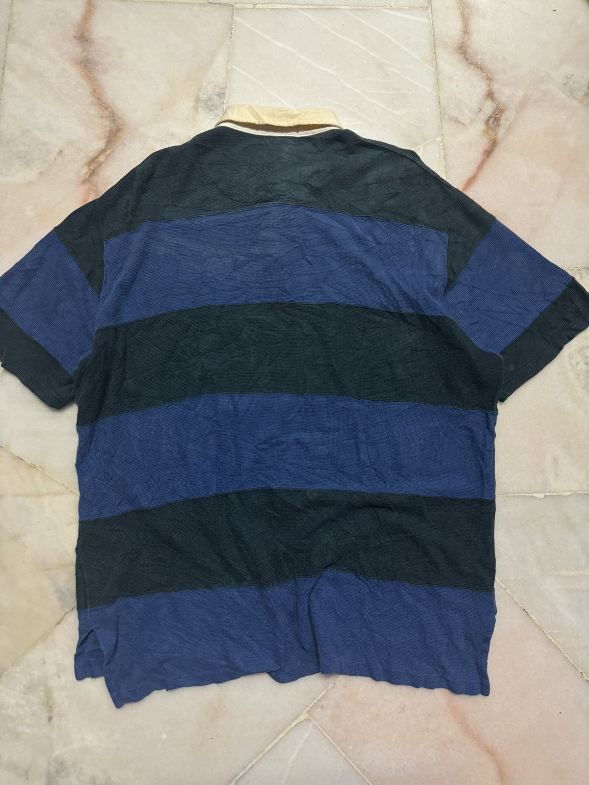 Polo Ralph Lauren VINTAGE 1990s Polo Ralph Lauren Stripe Heavy Waffle Cotton Size US XL / EU 56 / 4 - 8 Thumbnail
