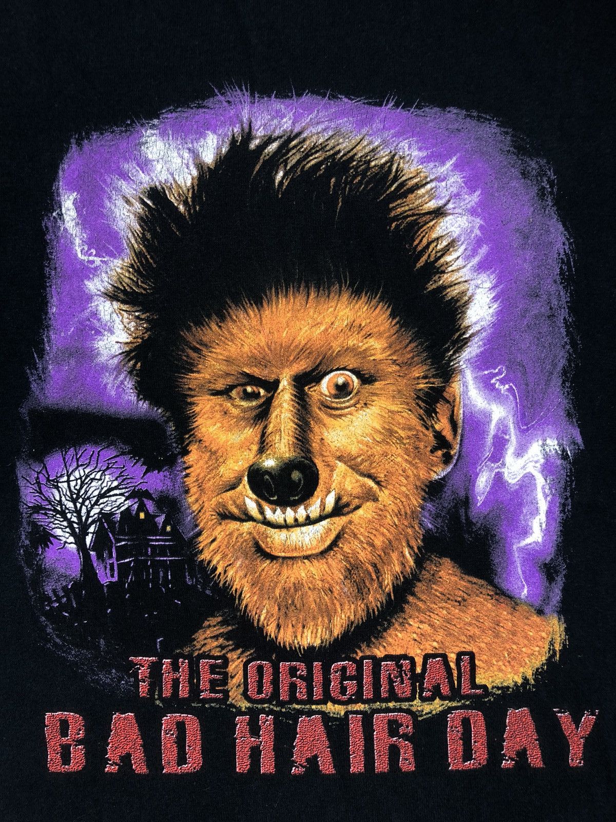 Vintage RARE Vintage Y2K The Original Bad Hair Day Werewolf Tee Size US L / EU 52-54 / 3 - 6 Thumbnail
