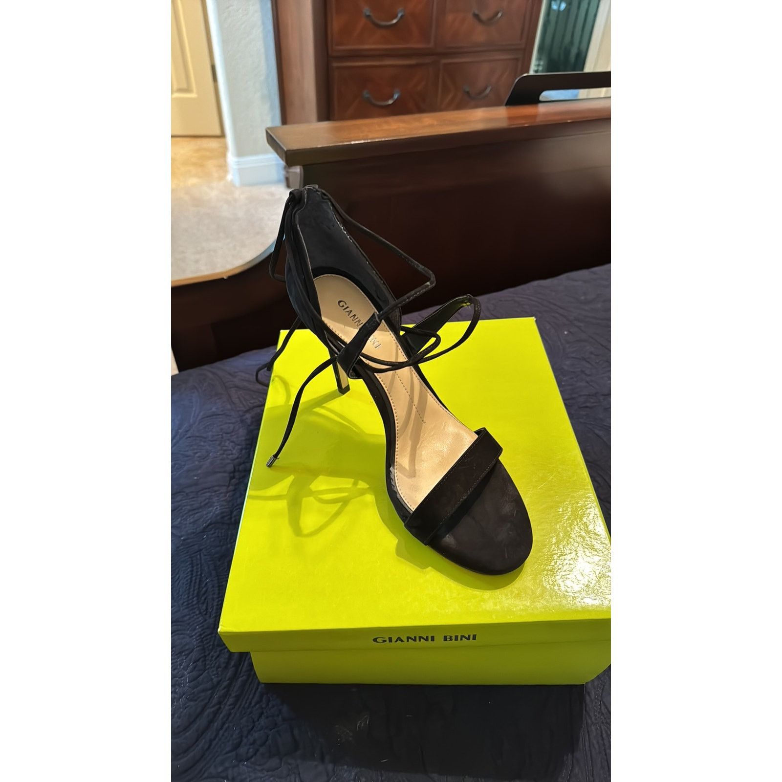 Other Gianni Bini Suede Black Women’s Heels Wrap Ankle Strap 9.5 Size US 9.5 / IT 39.5 - 12 Thumbnail