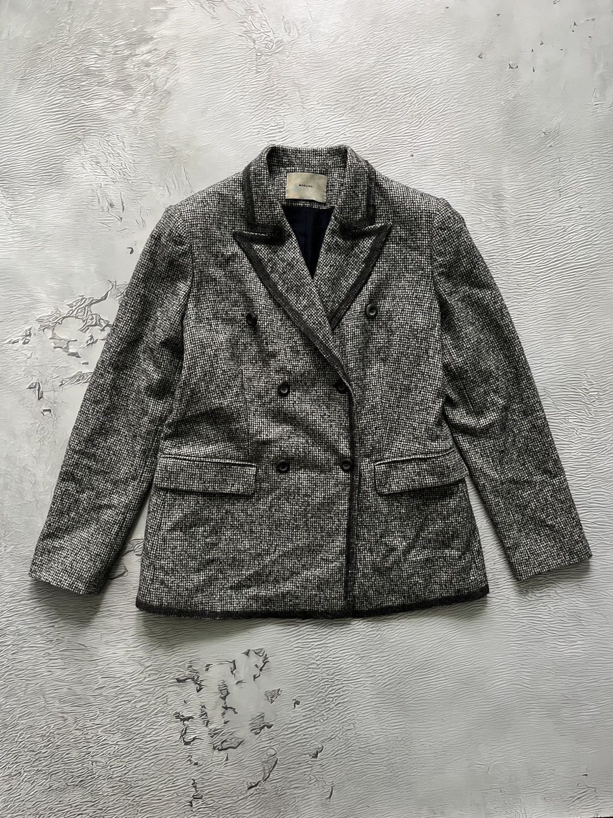 Boglioli BOGLIOLI Women's Double - Breasted Wool Blazer Jacket Italy Size L / US 10 / IT 46 - 2 Thumbnail