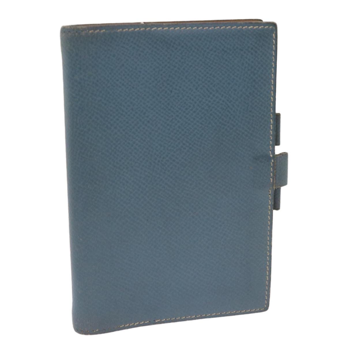 image of Hermes Agenda Gm Day Planner Cover Leather Blue Auth Am5960, Women's