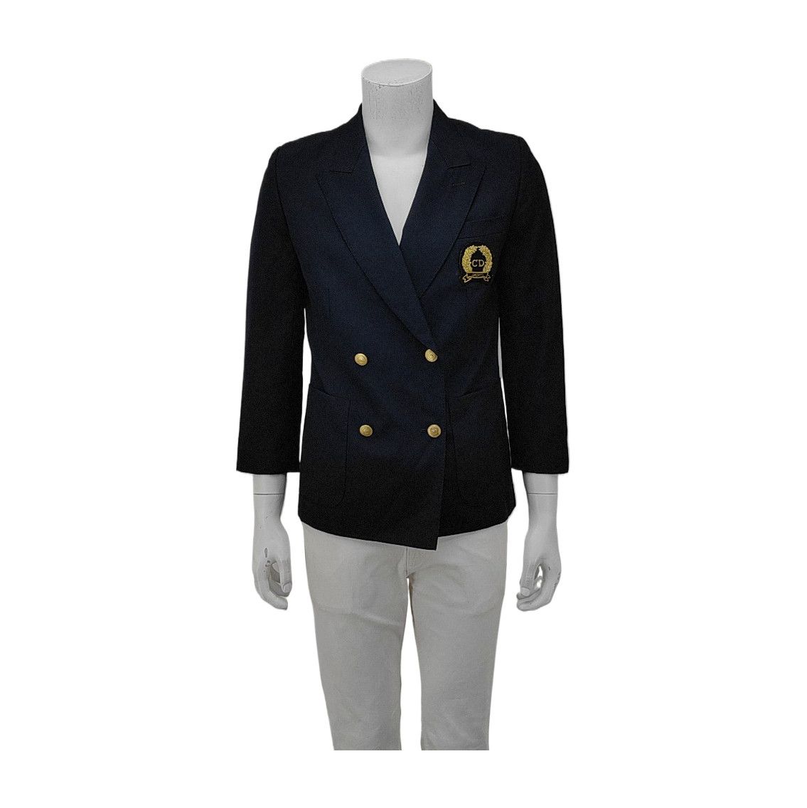 Dior Dior Gold Button Crest Wool Blazer 38R Size 38R - 1 Thumbnail