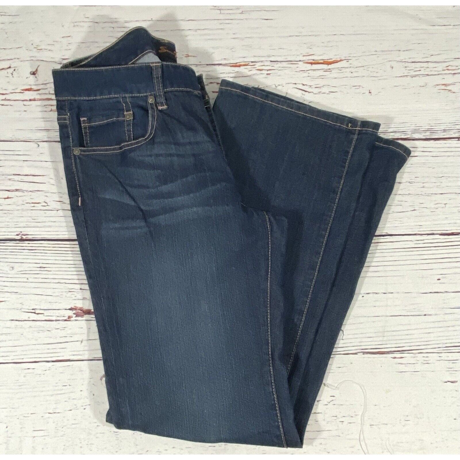 Seven 7 Seven 7 Womens Jeans Size 10 Wide Leg Dark Wash Blue Cottom Size 32" / US 10 / IT 46 - 6 Thumbnail