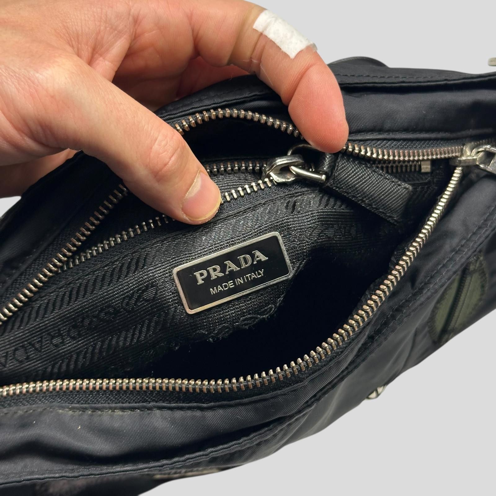 Prada Prada 00 Python Leather Appliqué Reverse Nylon Crossbody Bag Size ONE SIZE - 9 Thumbnail