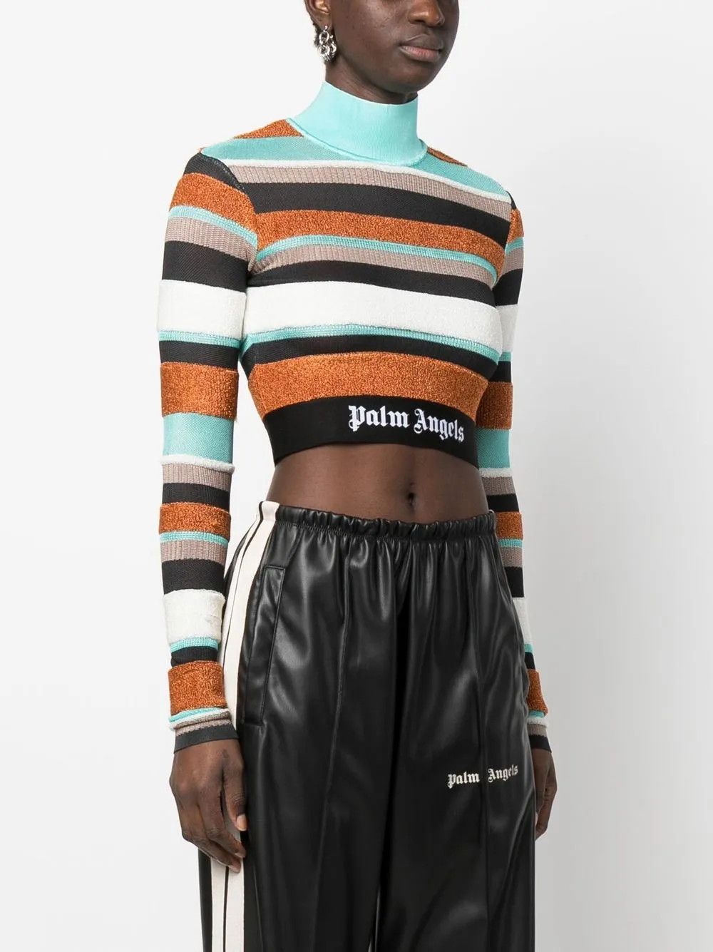 Palm Angels o1y1225 Turtleneck Sweater in Multicolor Size L / US 10 / IT 46 - 2 Thumbnail