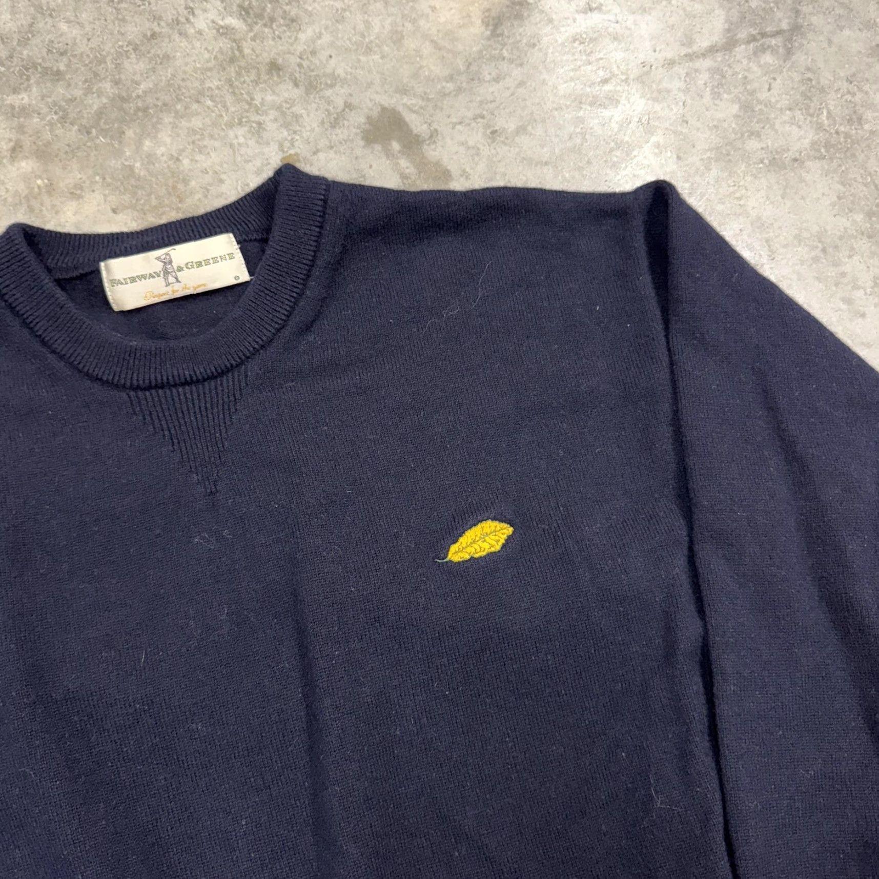 Vintage Fairway & Greene Sweater Mens M Blue Crewneck Knit Pullover Leaf Logo Knit Style Solid Embroidered Logo Vintage 90s Football? Size US M / EU 48-50 / 2 - 3 Thumbnail