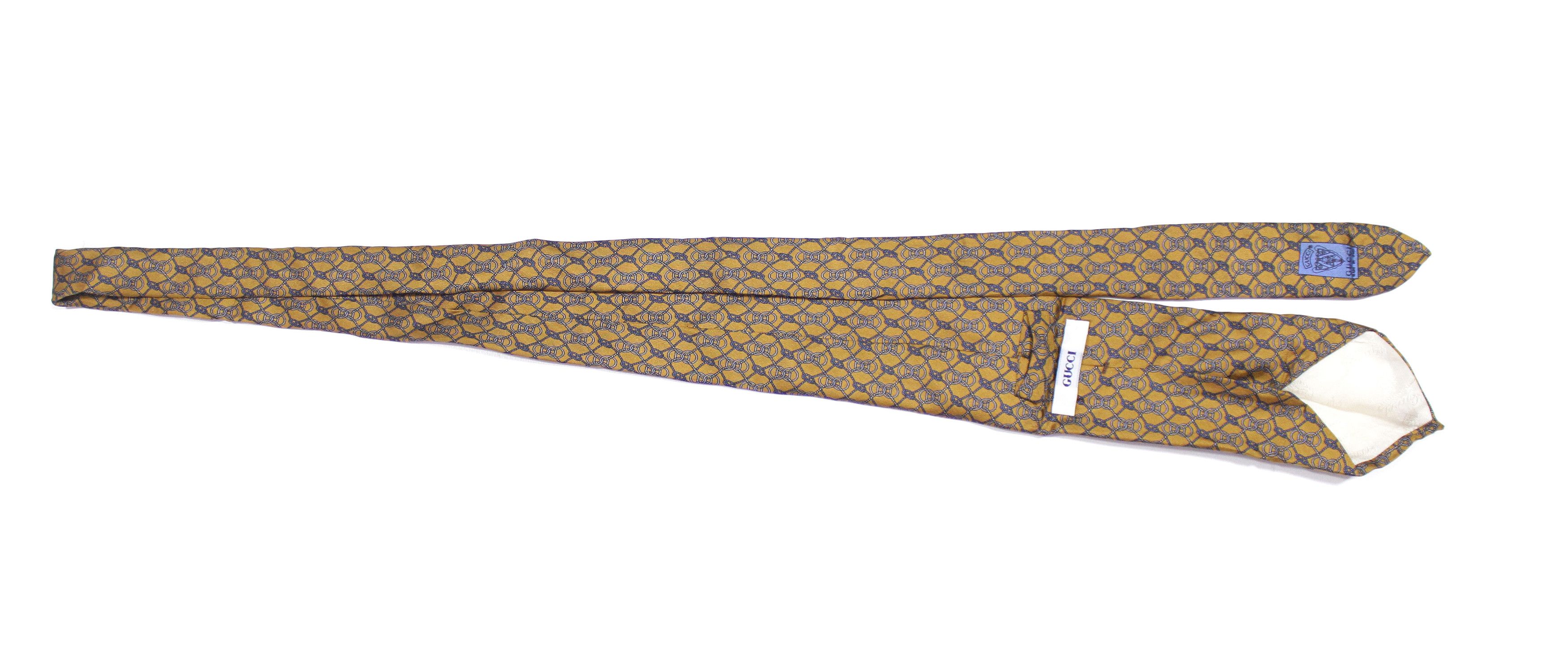 Gucci 90S Pattern Silk Tie Vintage Size ONE SIZE - 3 Thumbnail