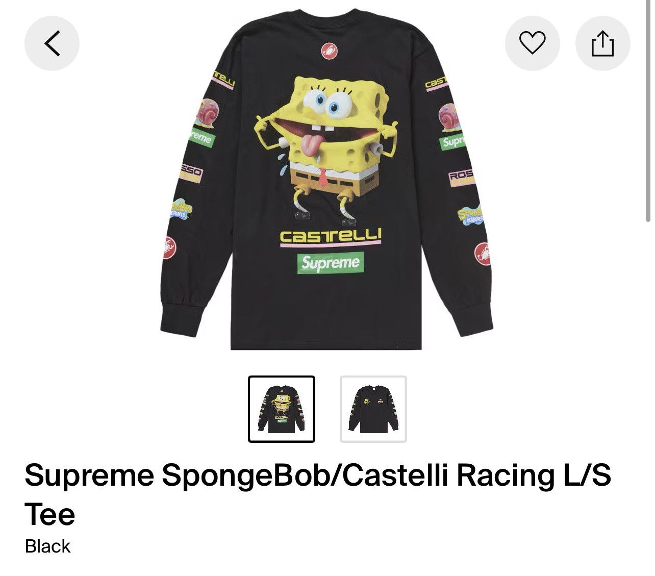 Supreme Supreme SpongeBob Long Sleeve Tee | Grailed
