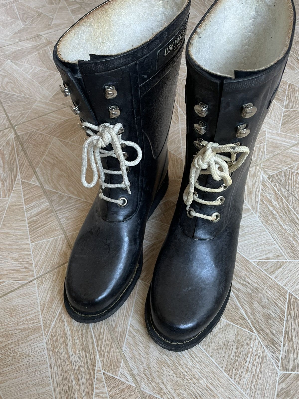Handmade × Vintage Avant Garde Vintage Ilse Jacobsen HORNBÆK Long Rubber Boot Size US 8 / EU 41 - 5 Thumbnail