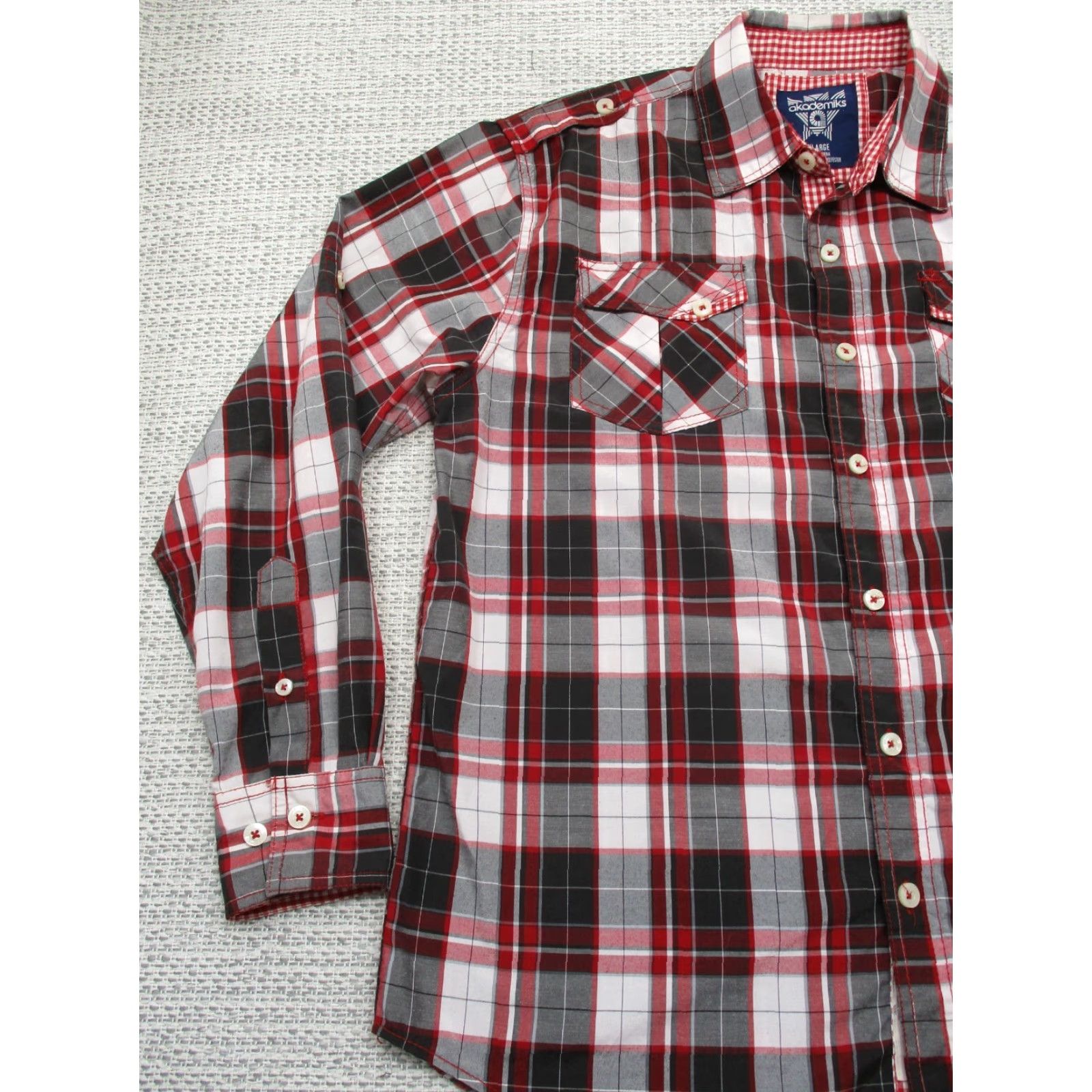 Akademiks Akademiks Shirt Mens XL Button Up Roll Up Long Sleeve Casual Plaid Multicolor Never Worn Size US XL / EU 56 / 4 - 5 Thumbnail