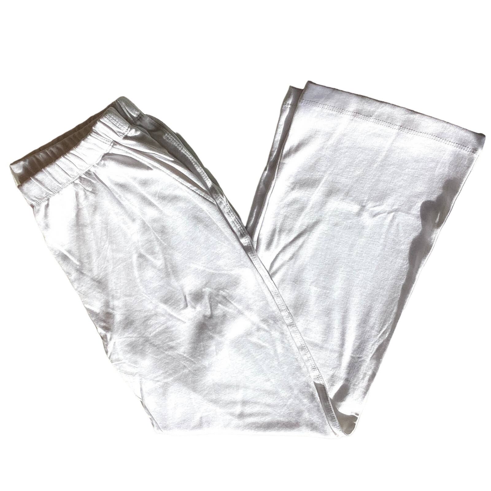 Lands' End Lands End Womens White Sport Knit Pants XL Size 38" / US 16 / IT 52 - 2 Thumbnail