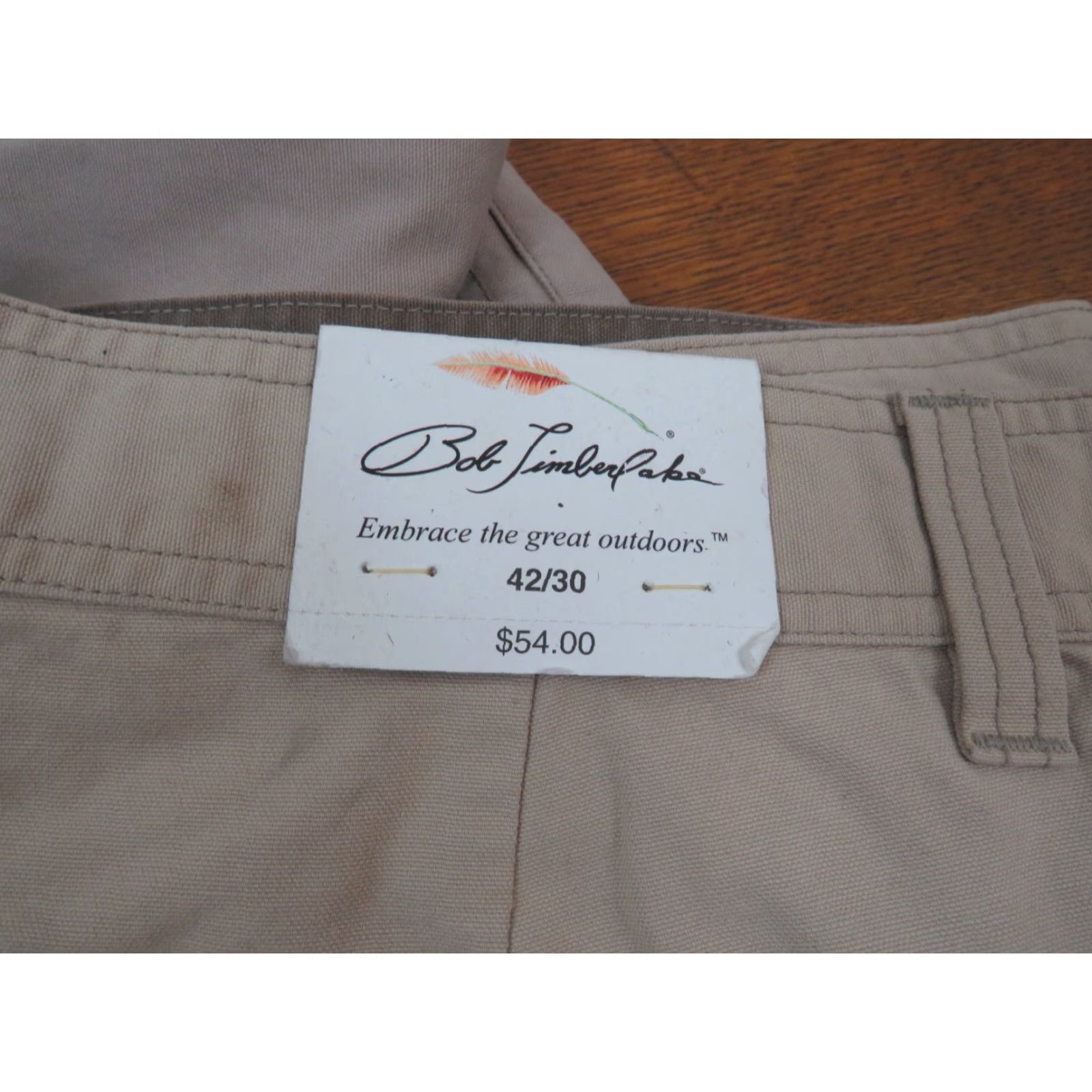Vintage NWT Bass Pro BOB TIMBERLAKE Khaki Pants Men's 42X30 Flat Front Regular Fit Pockets Cotton Khaki Belt Loops 42x30 Casual Seasonal Size US 42 / EU 58 - 2 Thumbnail