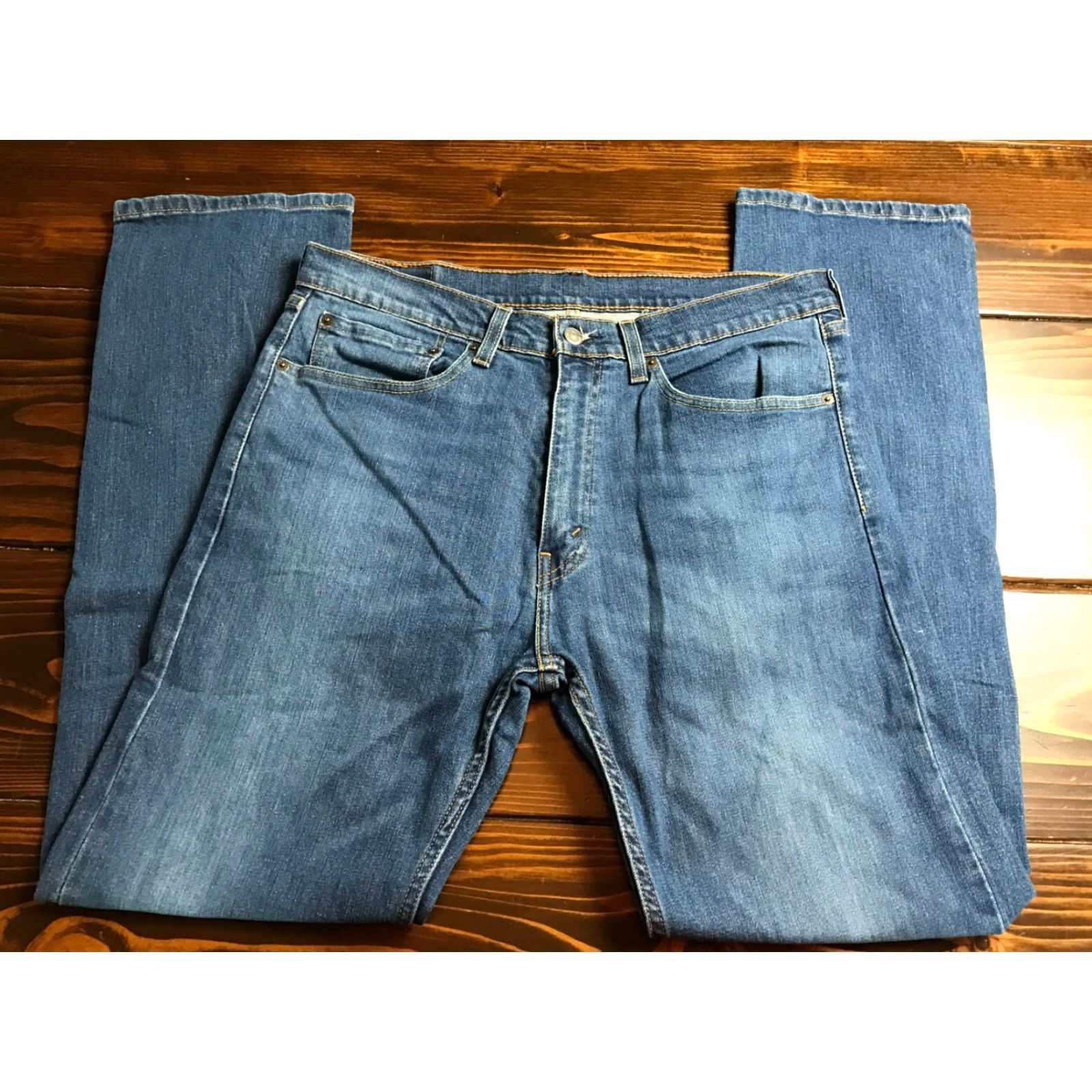 Levi's Levi's 505 Jeans Men's Size 34x32 Blue Denim Straight Leg Pockets Size US 34 / EU 50 - 2 Thumbnail