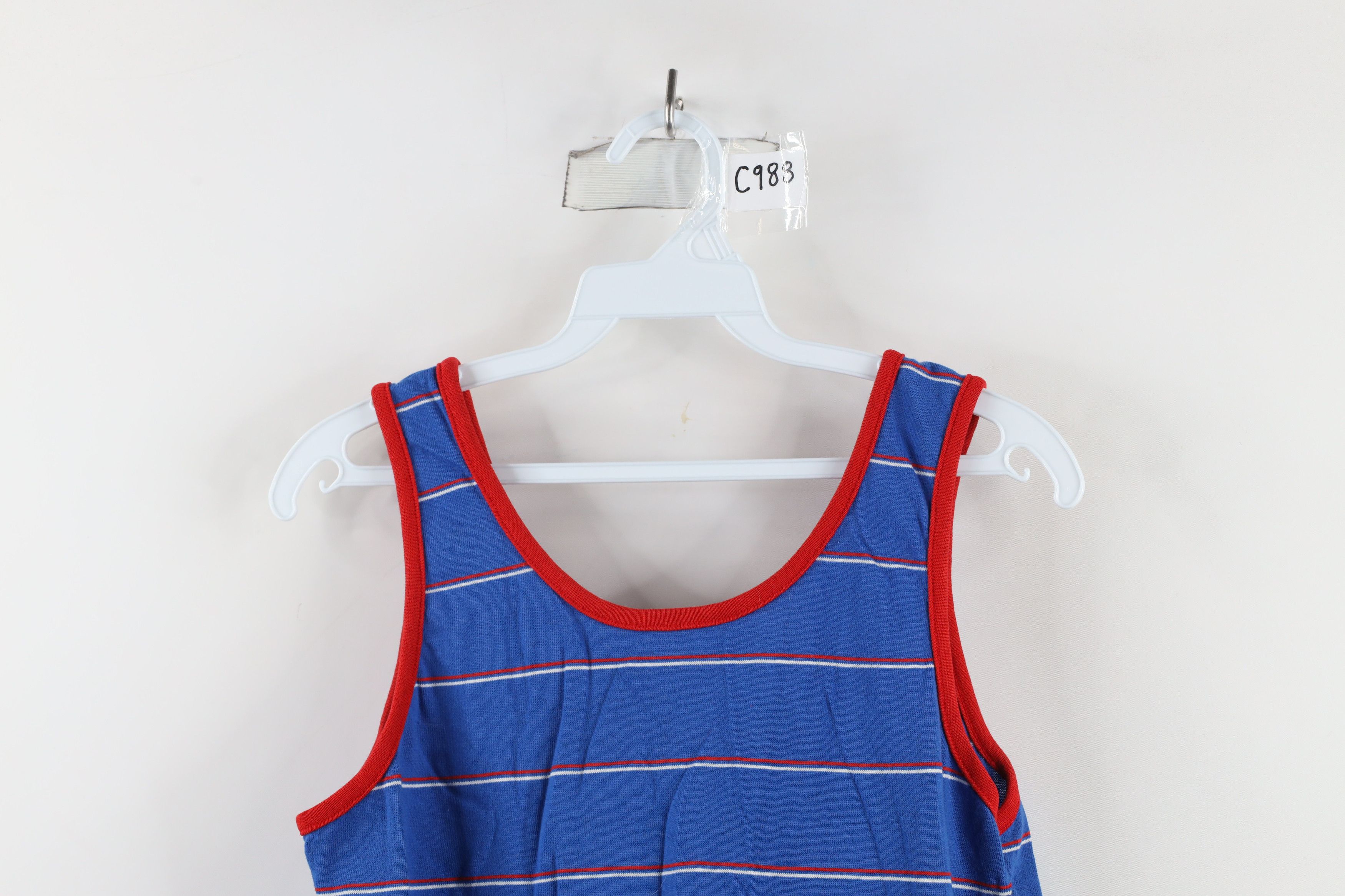 Esprit × Vintage Vintage 70s Campus Esprit Striped Tank Top T-Shirt Blue USA Size M / US 6-8 / IT 42-44 - 2 Thumbnail