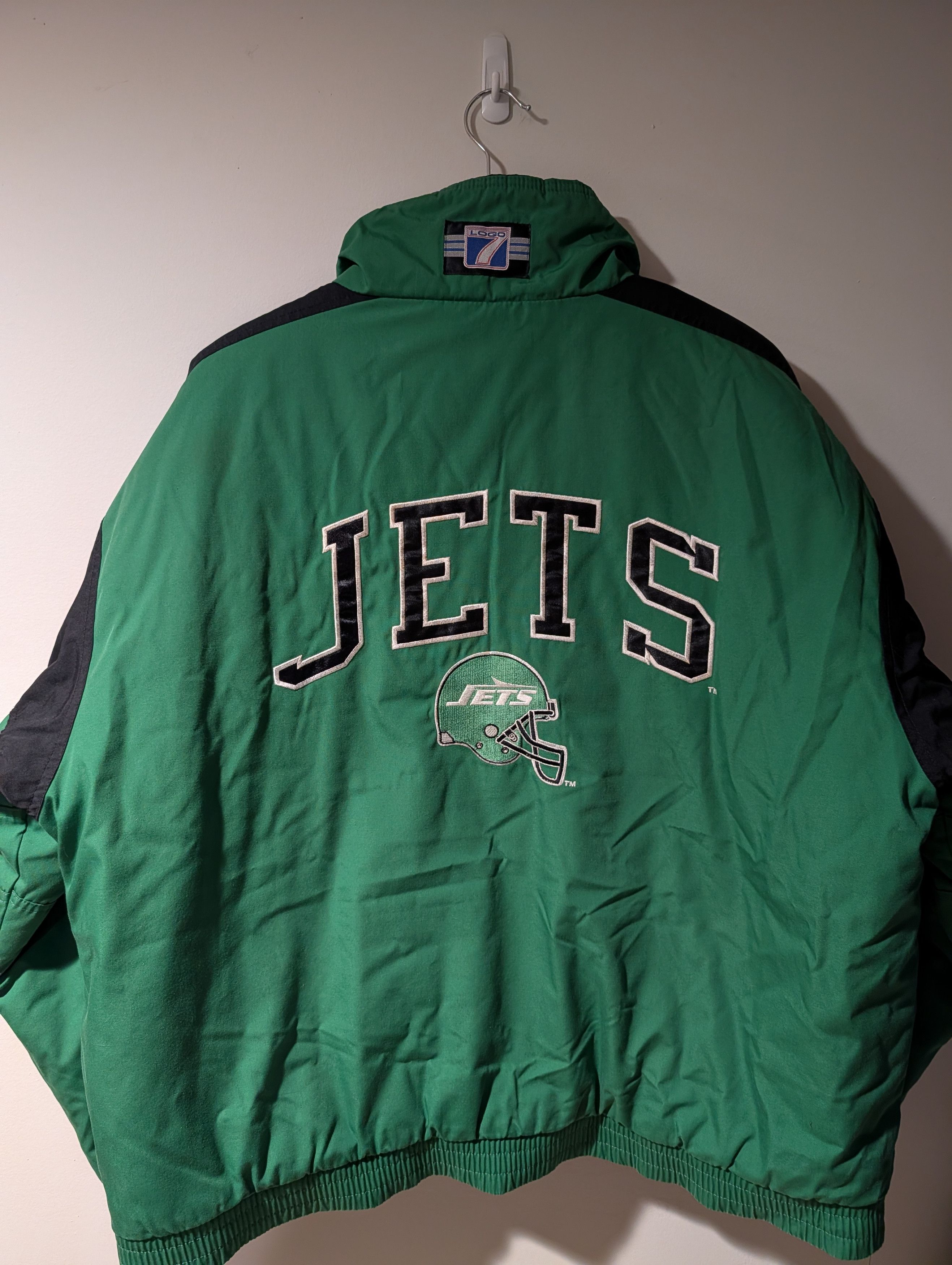 NFL Vtg 90s New York Jets Logo 7 Puffy Parka Jacket Gorpcore Size US XL / EU 56 / 4 - 6 Thumbnail
