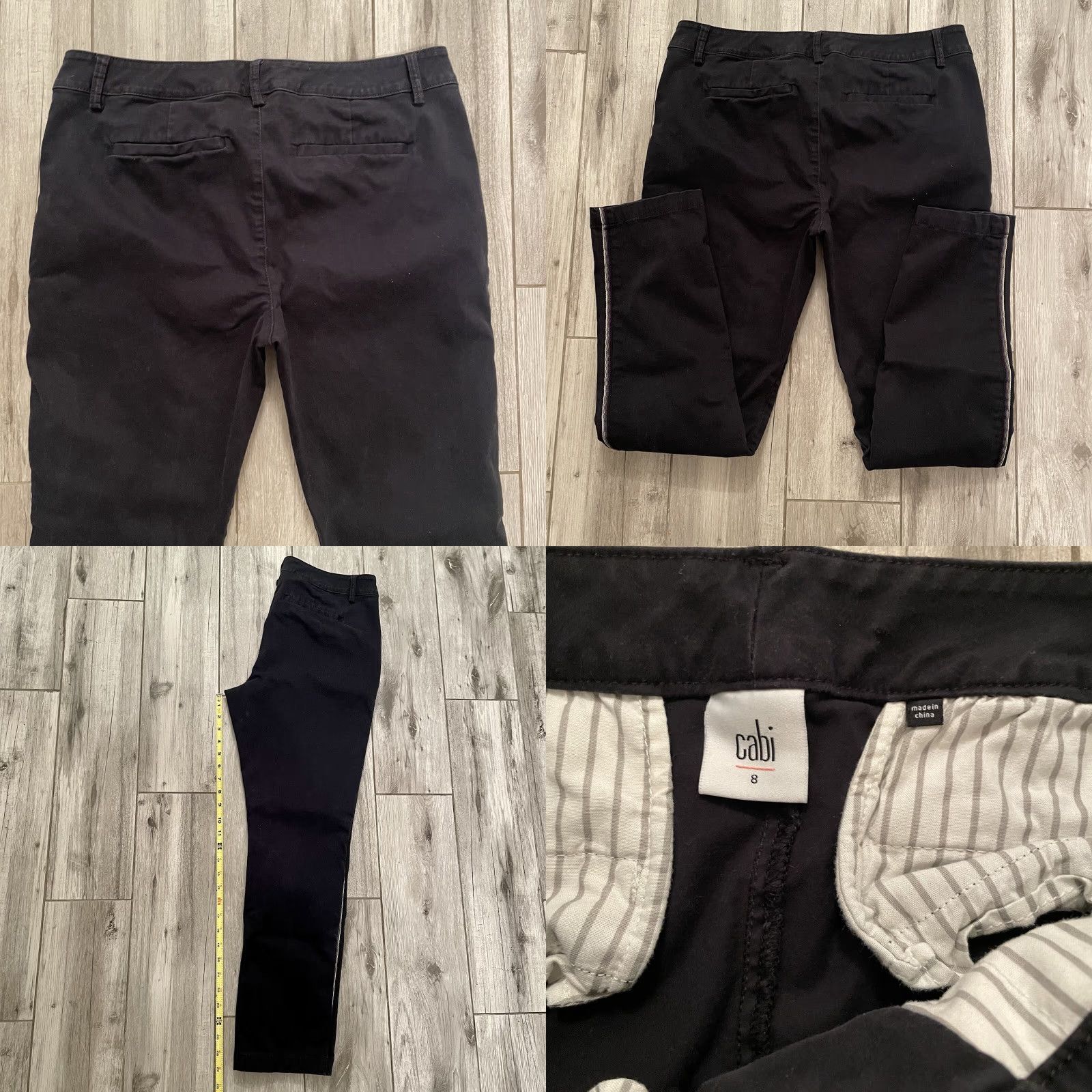 Vintage Cabi The Peyton Trouser Size 8 Women’s Black Pants Side tuxedo Stripe 5313 Size 30" / US 8 / IT 44 - 8 Thumbnail