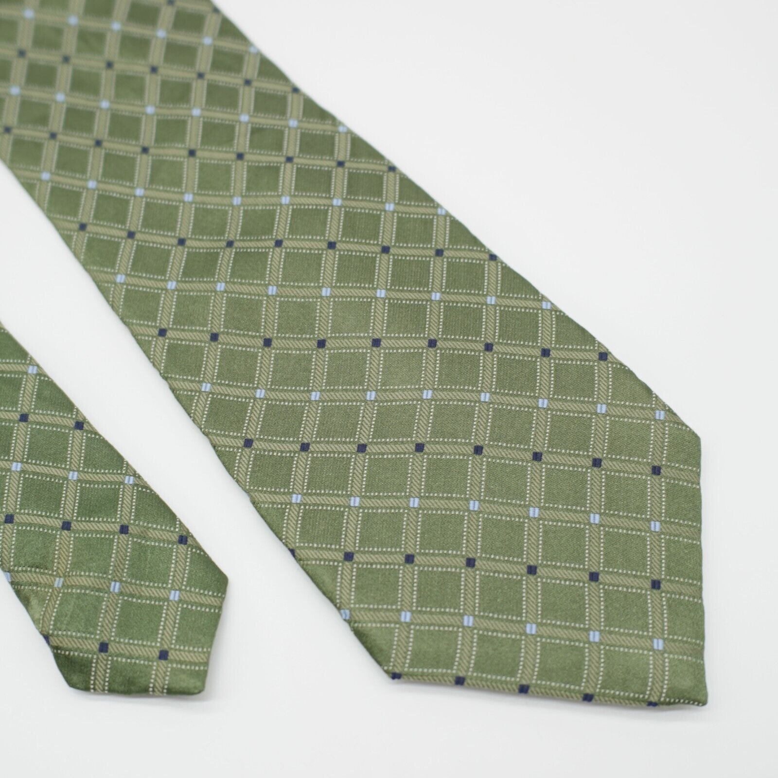 Nautica Nautica Green Woven Check Silk Tie Size ONE SIZE - 1 Thumbnail