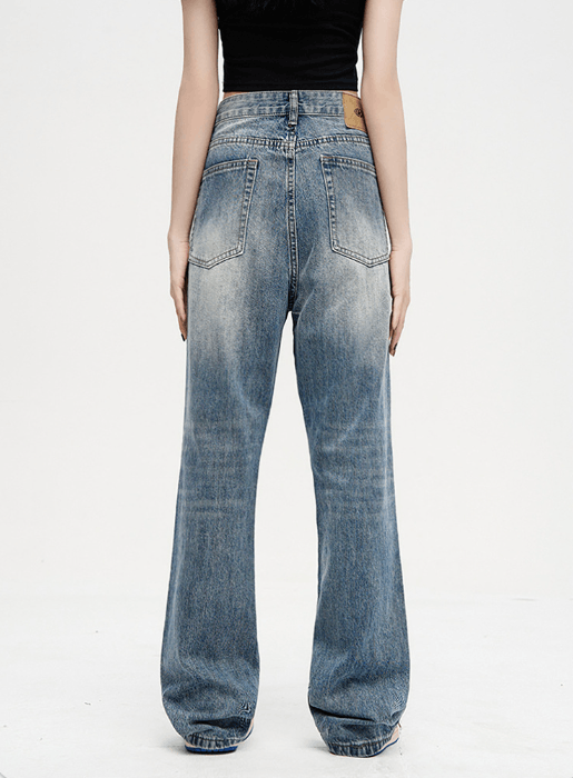 Japanese Brand × Jean Men's washed loose straight flared cleanfit jeans Size US 32 / EU 48 - 6 Thumbnail