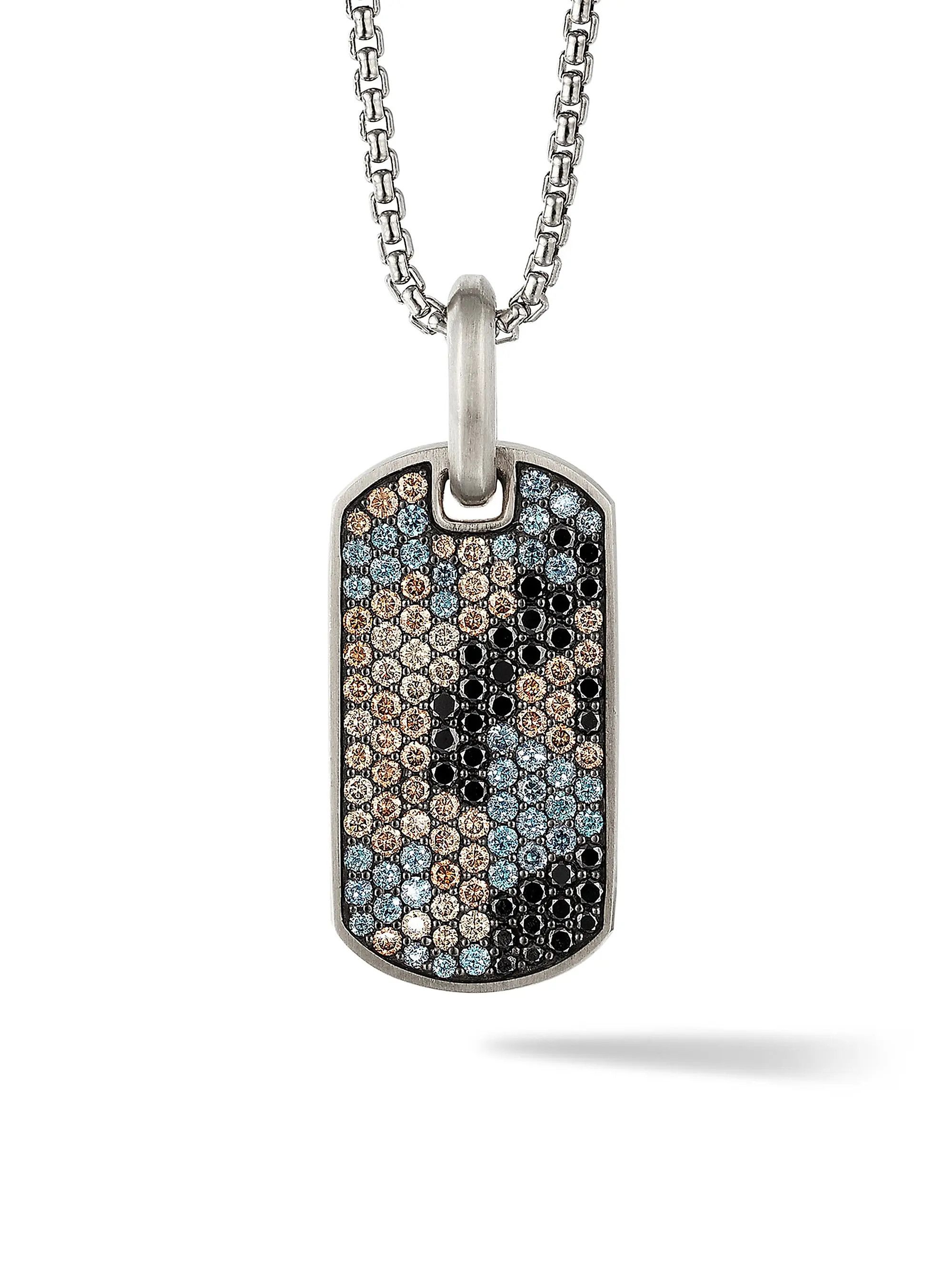 David Yurman oc11z0625 Size: OS / Diamond & Garnet Camo Enhancer Tag Size ONE SIZE - 1 Thumbnail