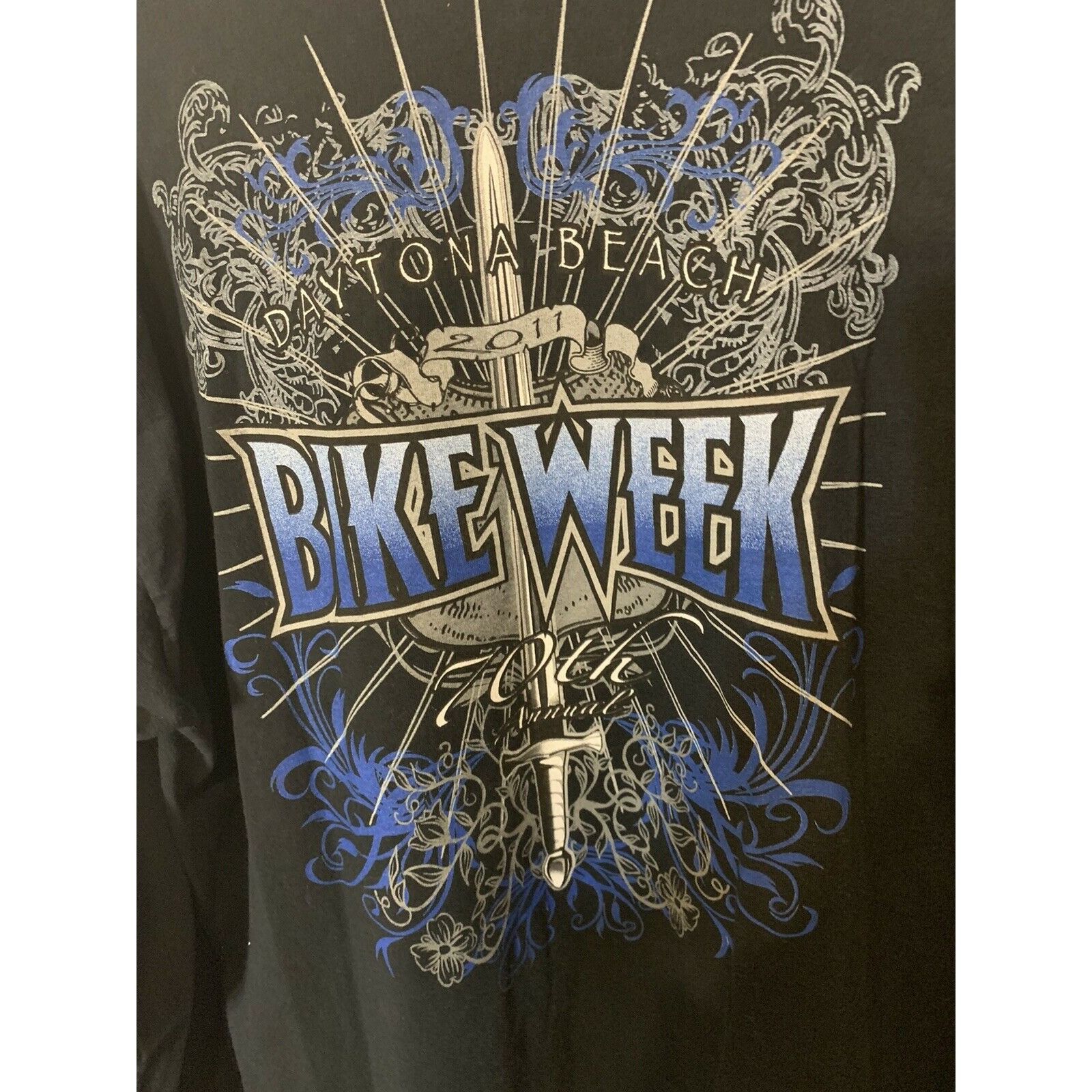 Gildan 70th Annual Bike Week Daytona Beach Long Sleeve T-Shirt 2011 Size US XL / EU 56 / 4 - 7 Thumbnail