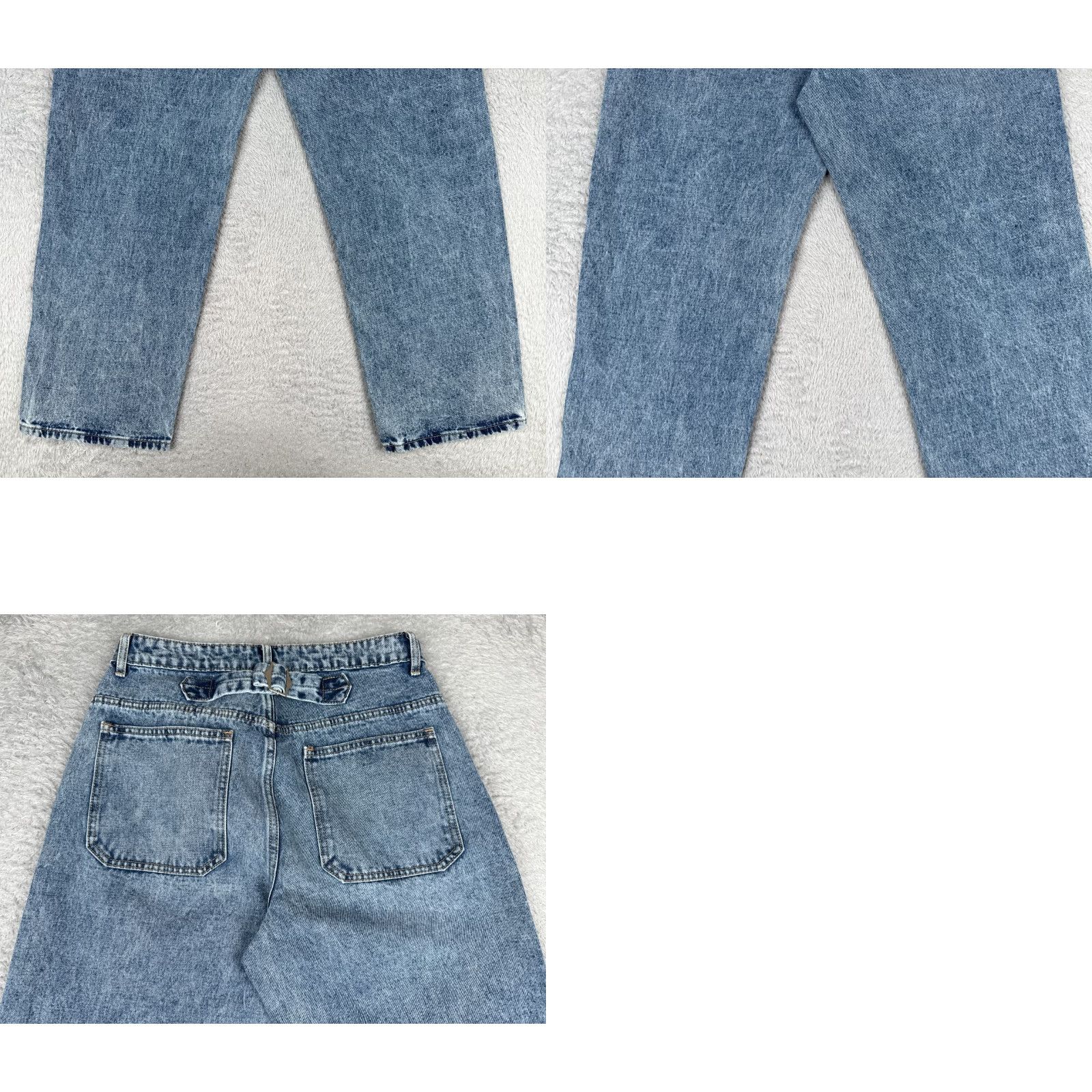 Shein SheIn Jeans Women 29x29 Blue Denim Wide-Leg High Rise 5-Pocket Button Zip Cotton Blend Retro 90s Womens Size 29" - 10 Thumbnail